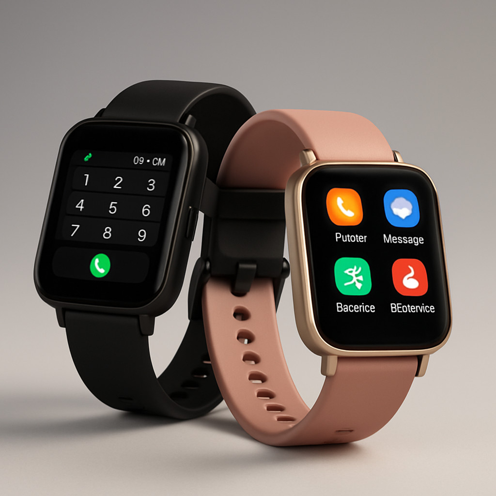 Smart Watch Pink Black 2 Band Fitness Tracker Call