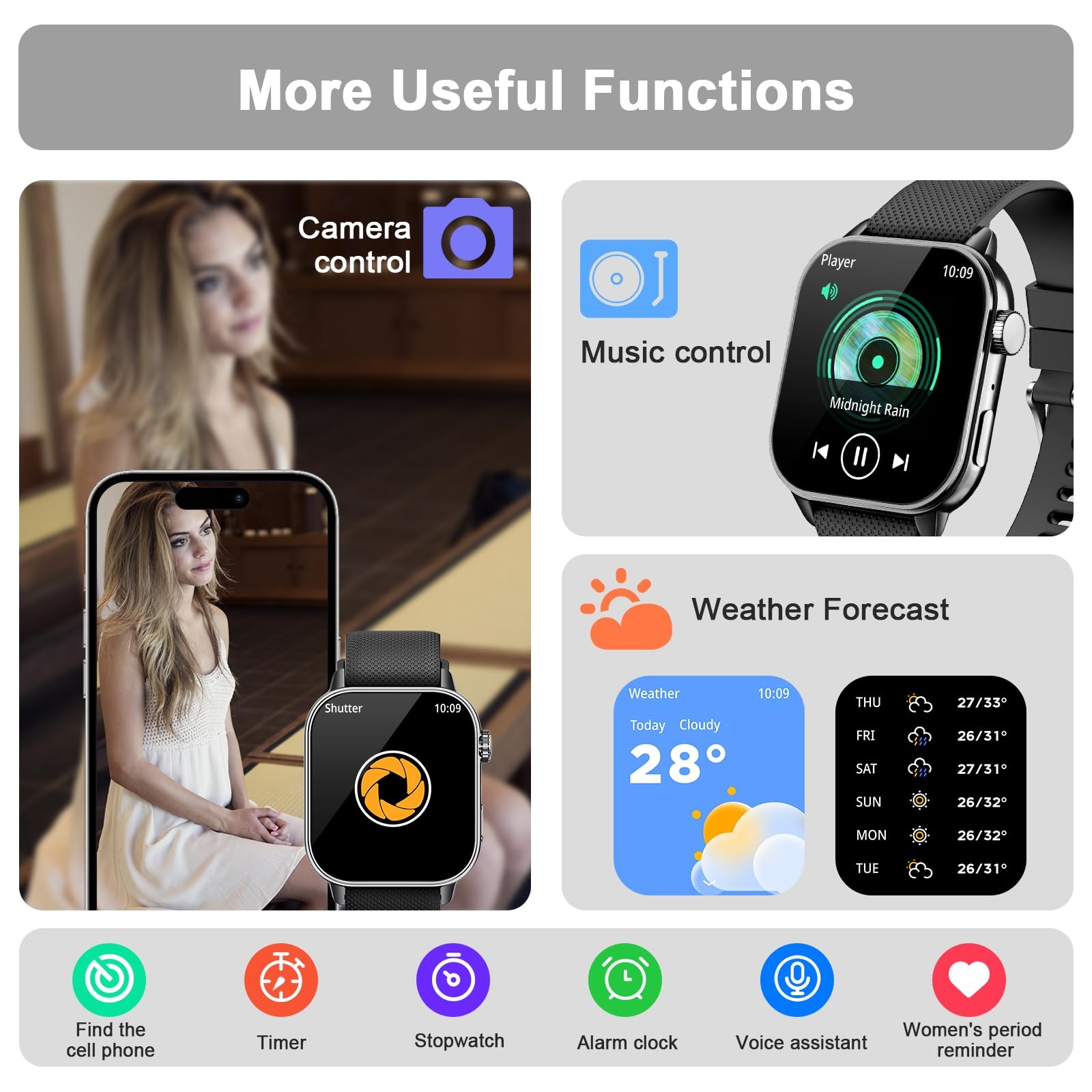 for Men , 1.85” AMOLED HD Fitness with 120+ Sports Modes, Bluetooth /Heart R…