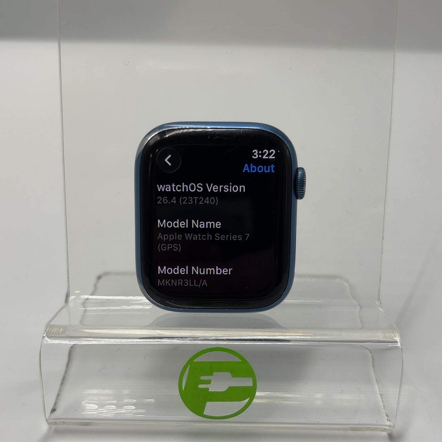Broken GPS Only Apple Watch Series 7 45MM Aluminum MKNR3LL/A Bad Batt Face Only