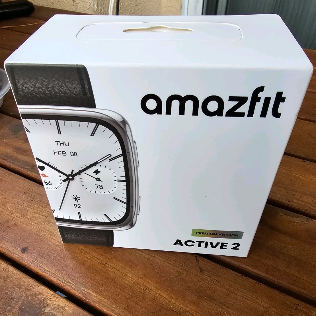 Amazfit Active 2 Square Smartwatch (Premium Version) w/ Black Leather Band