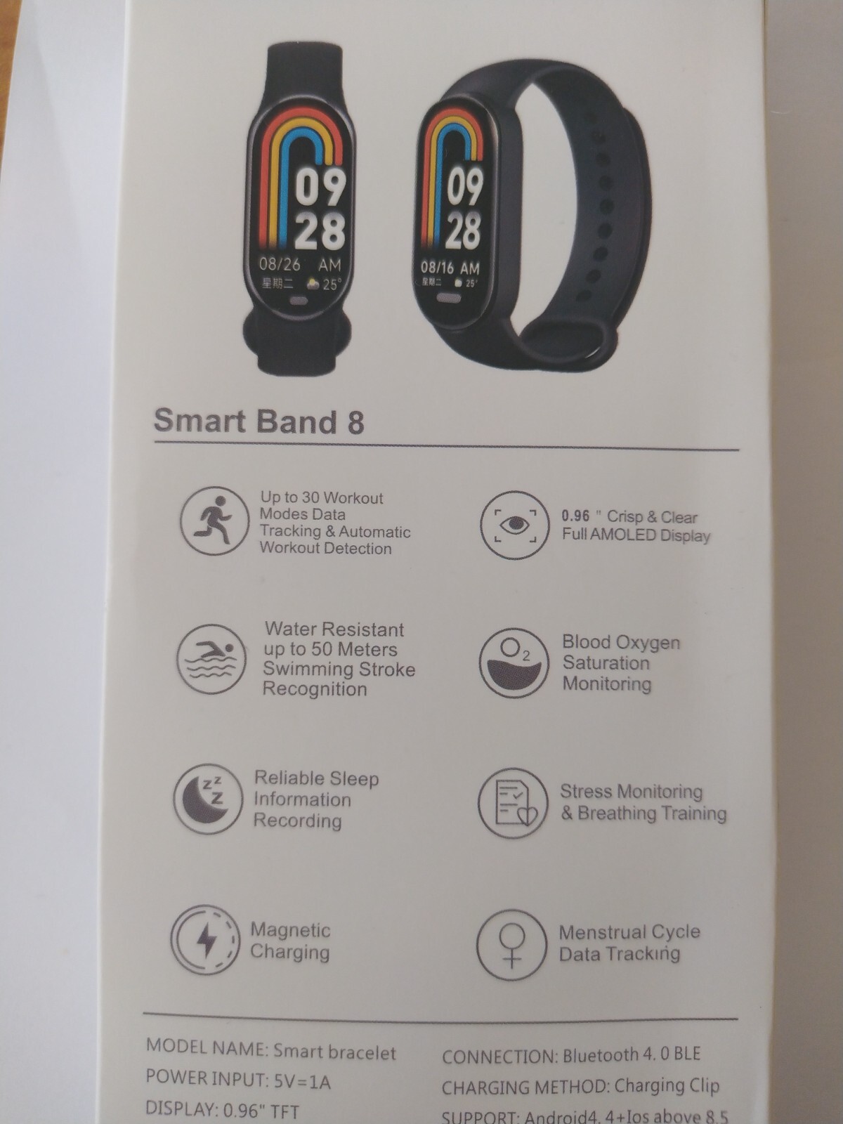 Original Xiaomi Mi Band 8 Smart Bracelet AMOLED Screen 5ATM Waterproof Watch NEW