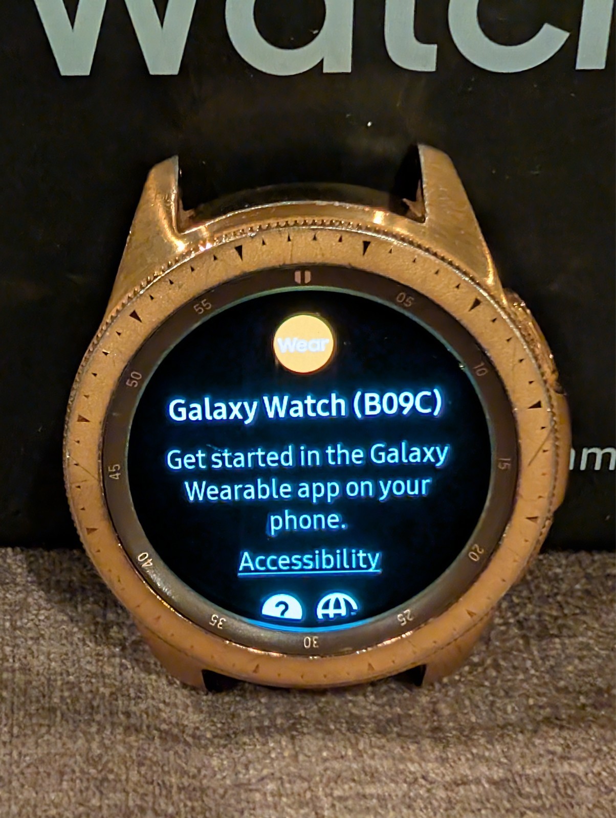 Samsung Galaxy SM-R810 Smartwatch 42mm Stainless Steel – Rose Gold + Extras!