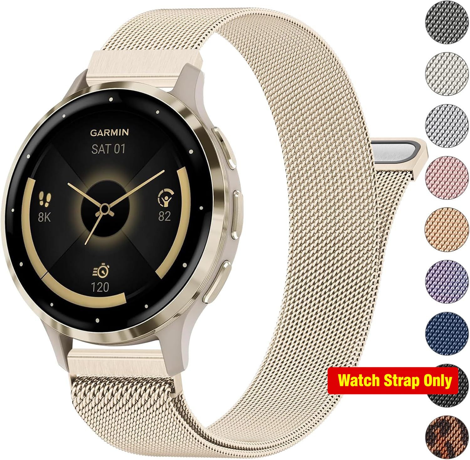 18mm Metal Strap Compatible with Garmin Venu 3S 41mm Quick Release