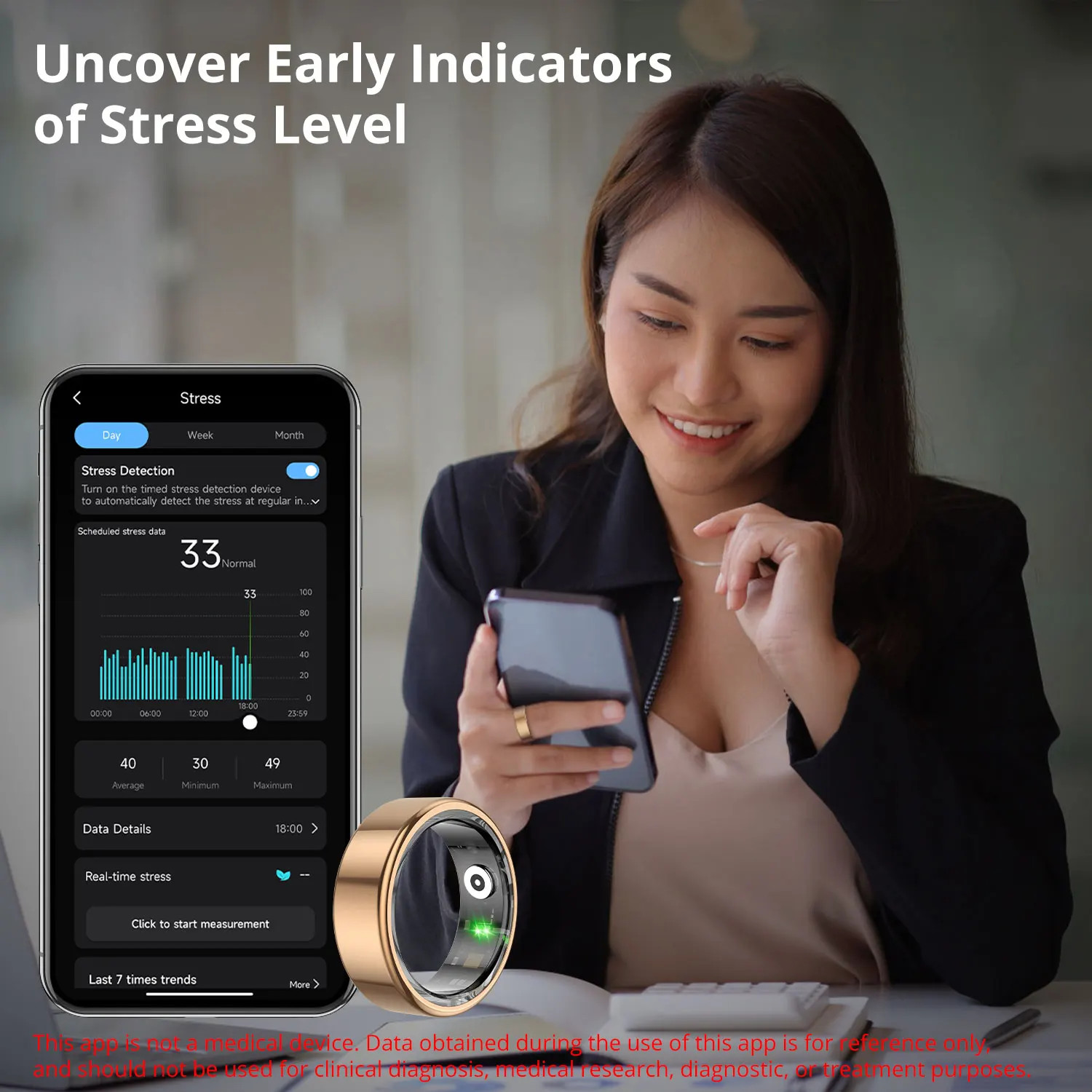 Smart Ring R02 with Charging Case – 39 Days Battery, Health Monitor, Waterproof