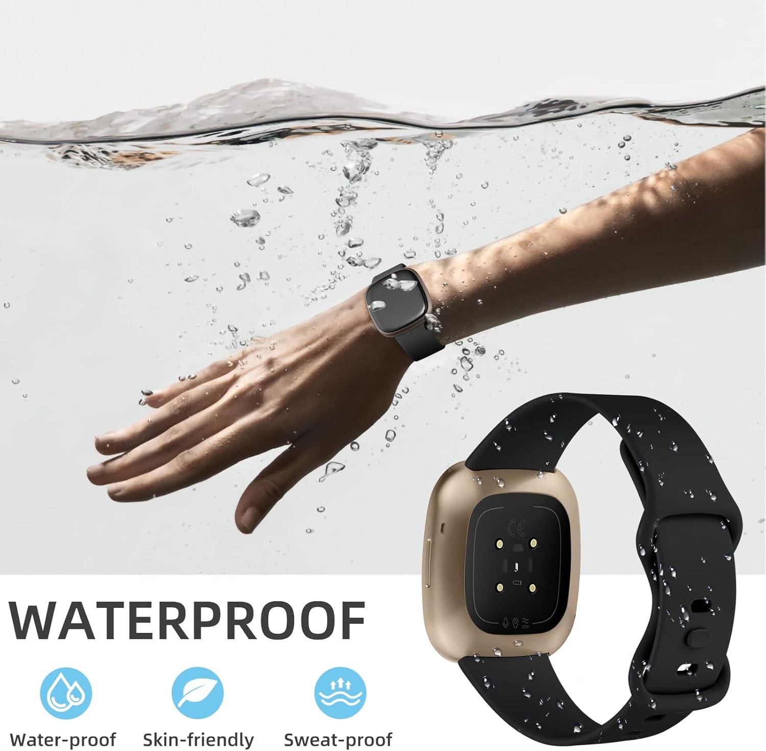 Soft Strap Compatible with Fitbit Versa 4 and Sense 2 for Men and Women