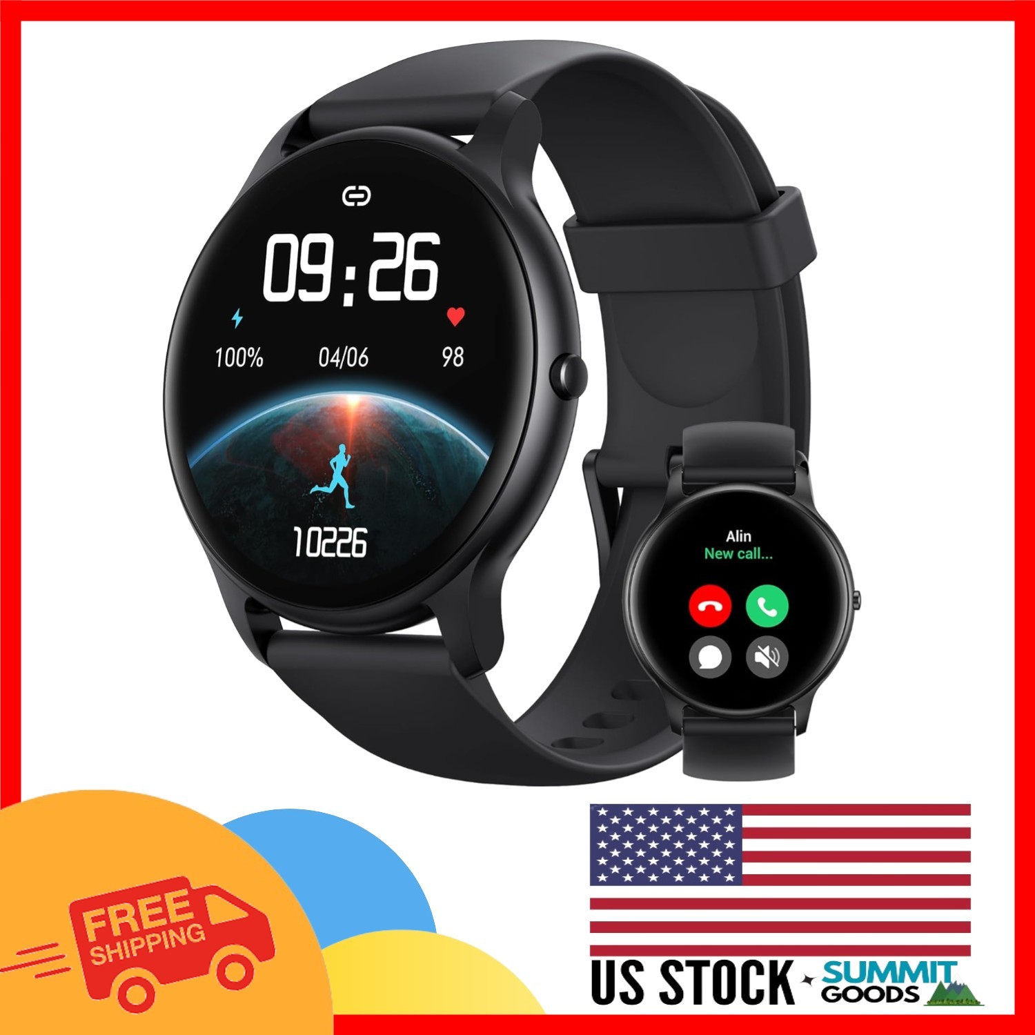 Waterproof Smart Watch for Men & Women – 100+ Sports Modes, Heart Rate Monitor