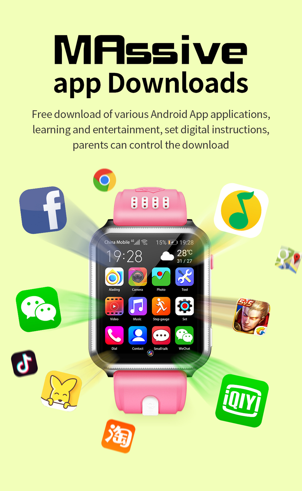 4G Kids Smart Watch Phone Camera Video Call Children Boys Girls Wristwatch
