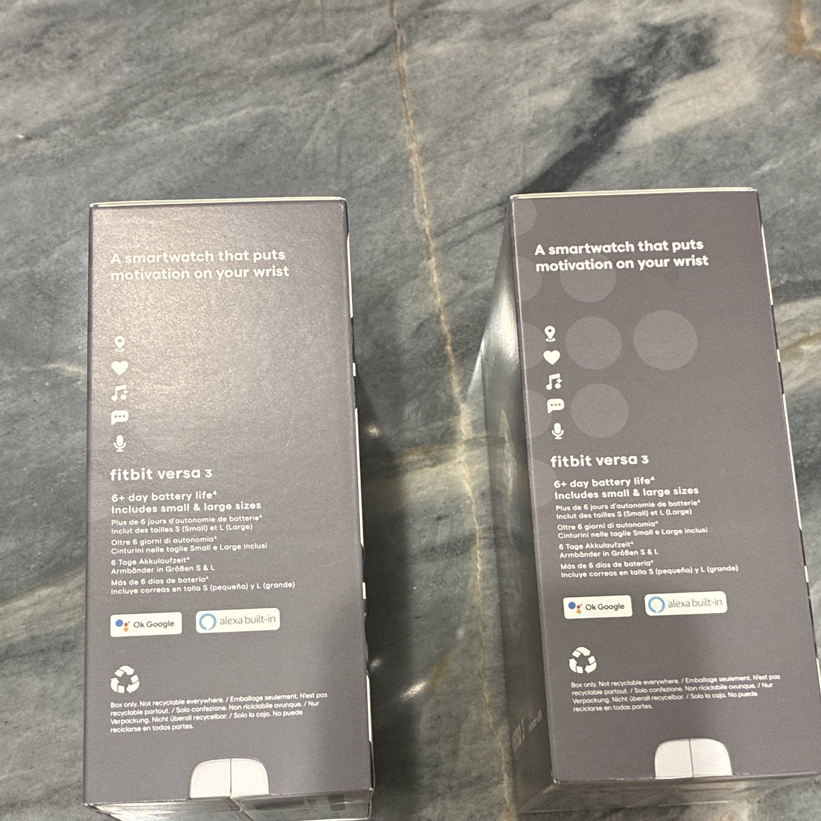 Fitbit Versa 3 GPS Smartwatch 40mm Black Aluminum Case Black Silicone Band