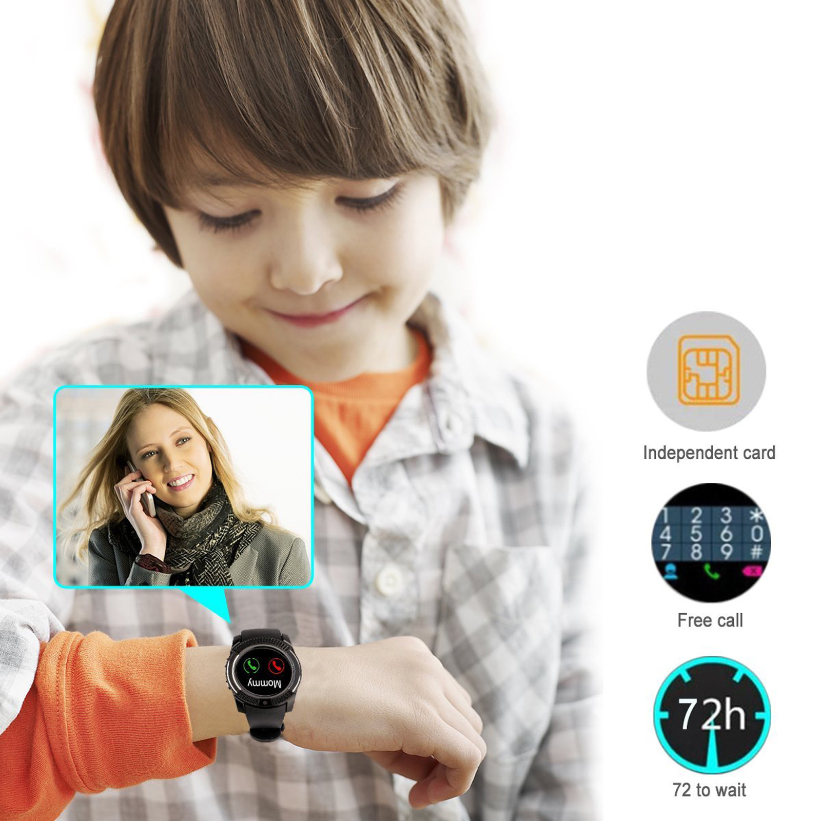 Touch Screen Bluetooth Smart Watch Remote Camera Music Control For Android Phone