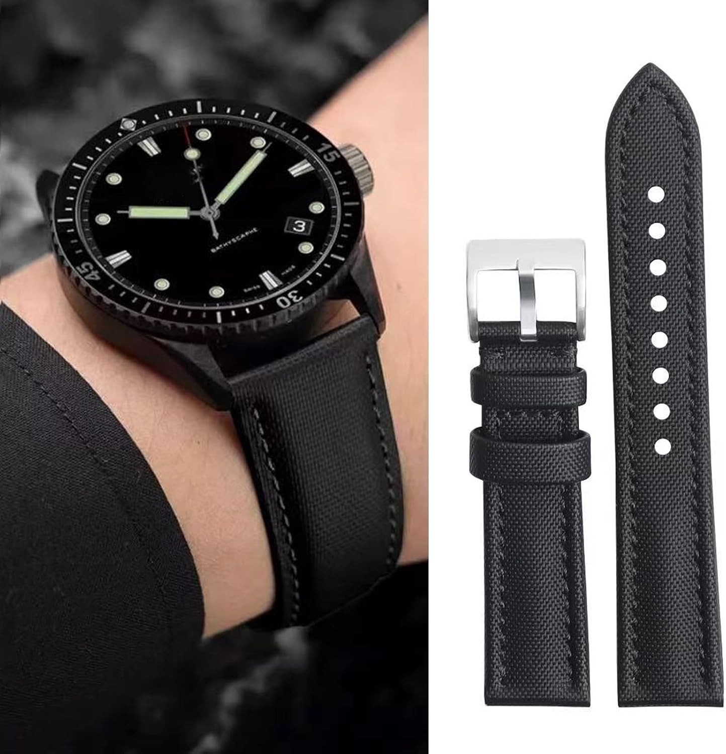Case For Universal Replacement Watch Band 18mm 19mm 20mm 21mm 22mm Hybrid Nylon