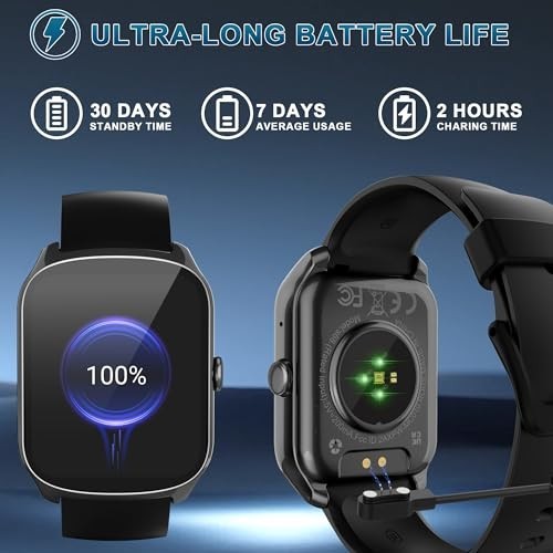 HD Curved Screen Smart Watch for Men & Women, Fitness Tracker, IP68 Waterproof,