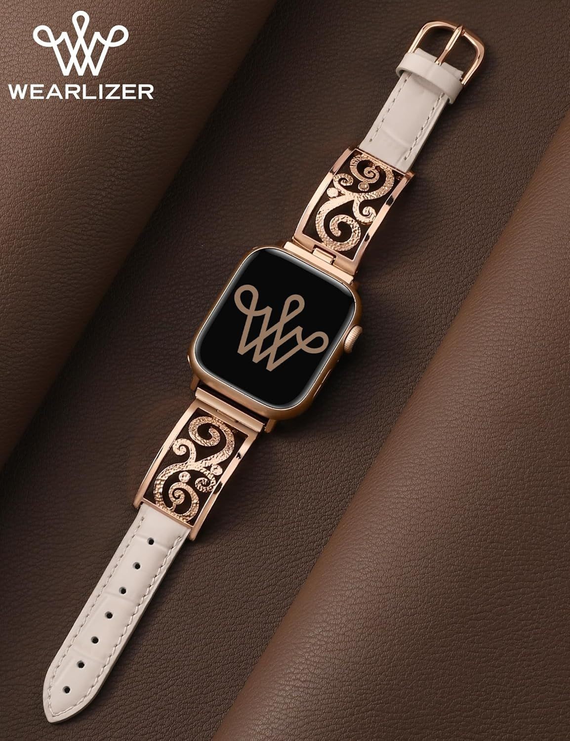 Slim Leather Strap Compatible with Apple Watch Series 7 41mm | Dressy Design