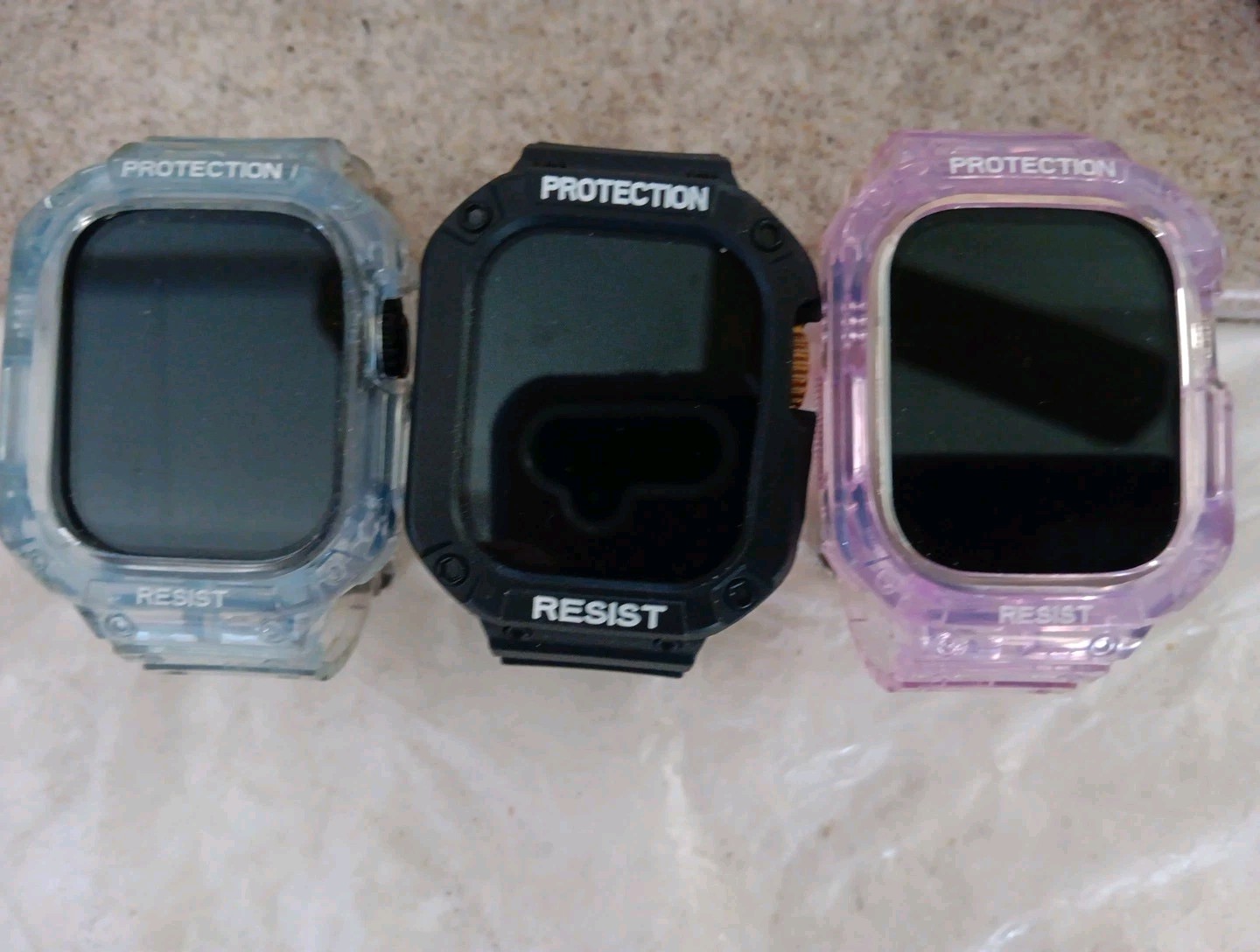 3 smart ewatch men android blue black pink in good condition