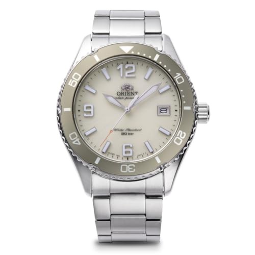 ORIENT Mako SOLAR Solar Powered RN-WJ0003S Men’s Ivory Watch NEW