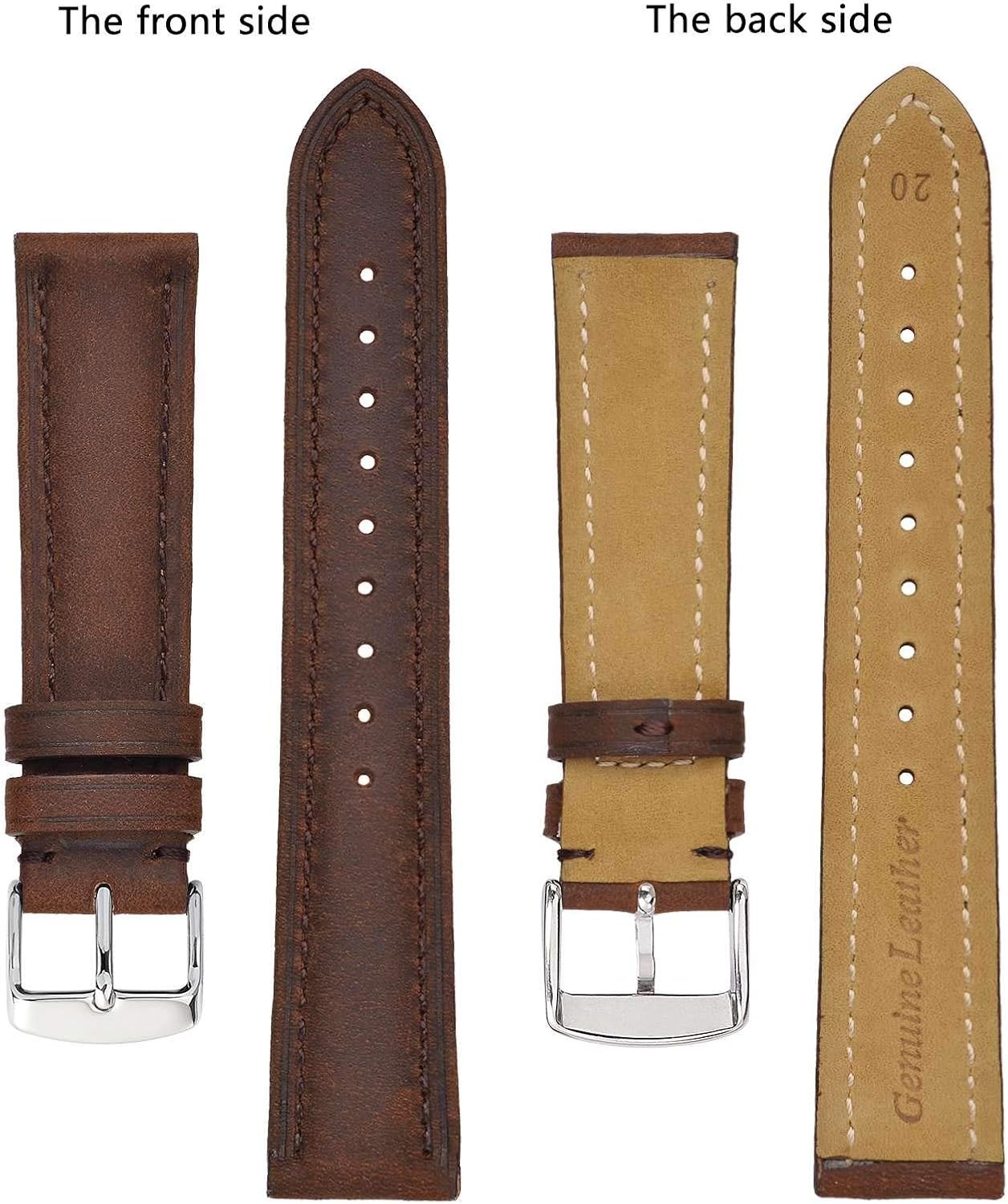 Vintage Leather Watch Strap Band 14mm 15mm 16mm 17mm 18mm 19mm 20mm 21mm 22mm 23