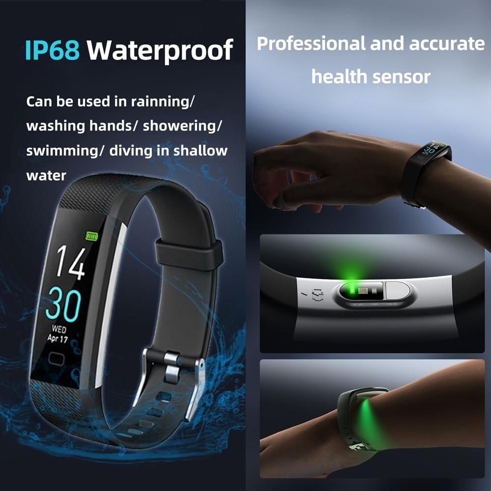 Fitness Tracker with Heart Rate Monitor/Step Counter/Calories, Activity Track…