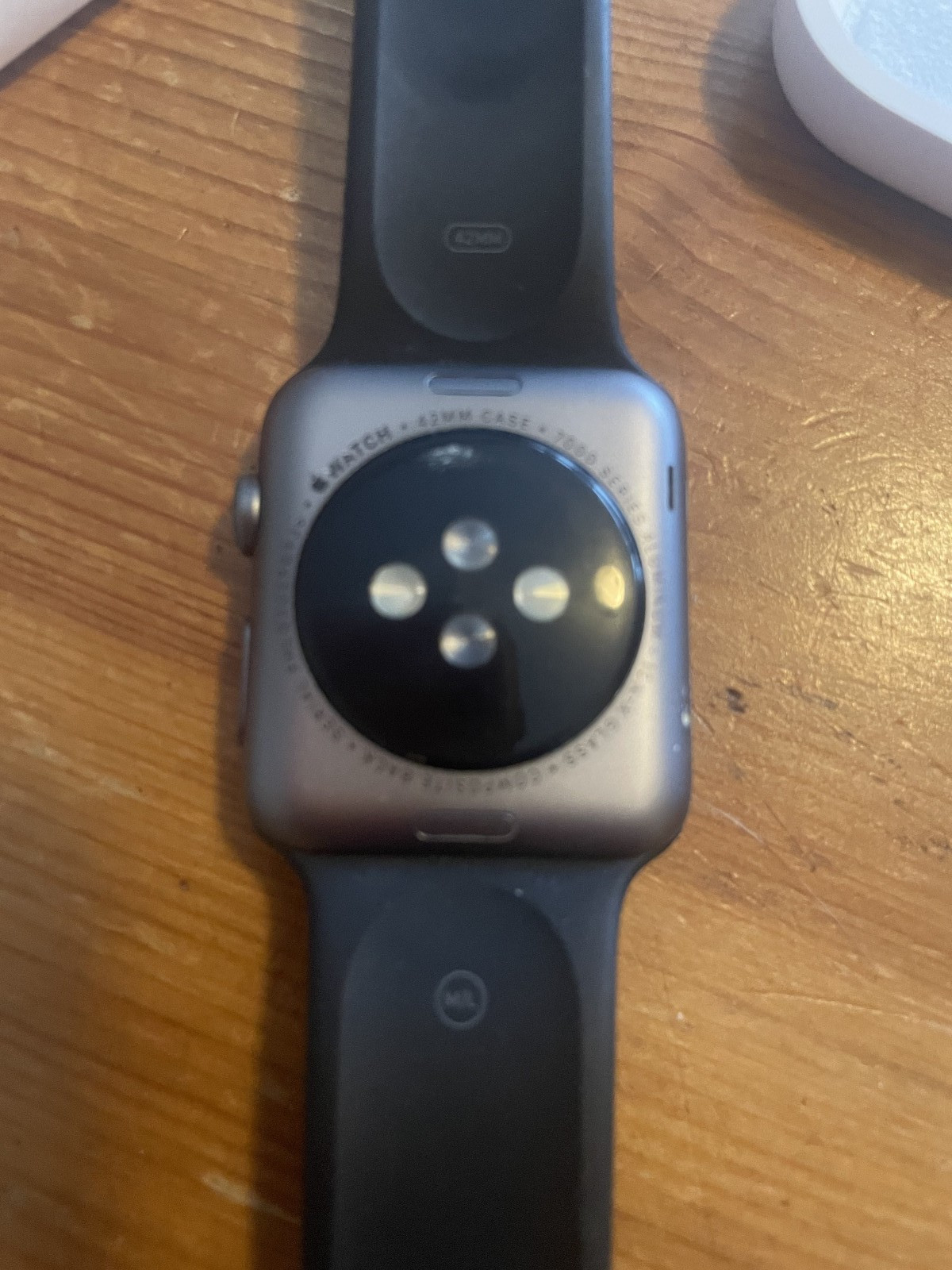 APPLE WATCH 42MM 5 GREY ALL BLACK SPORTS- PARTS ONLY-IN BOX W EXTRA BAND