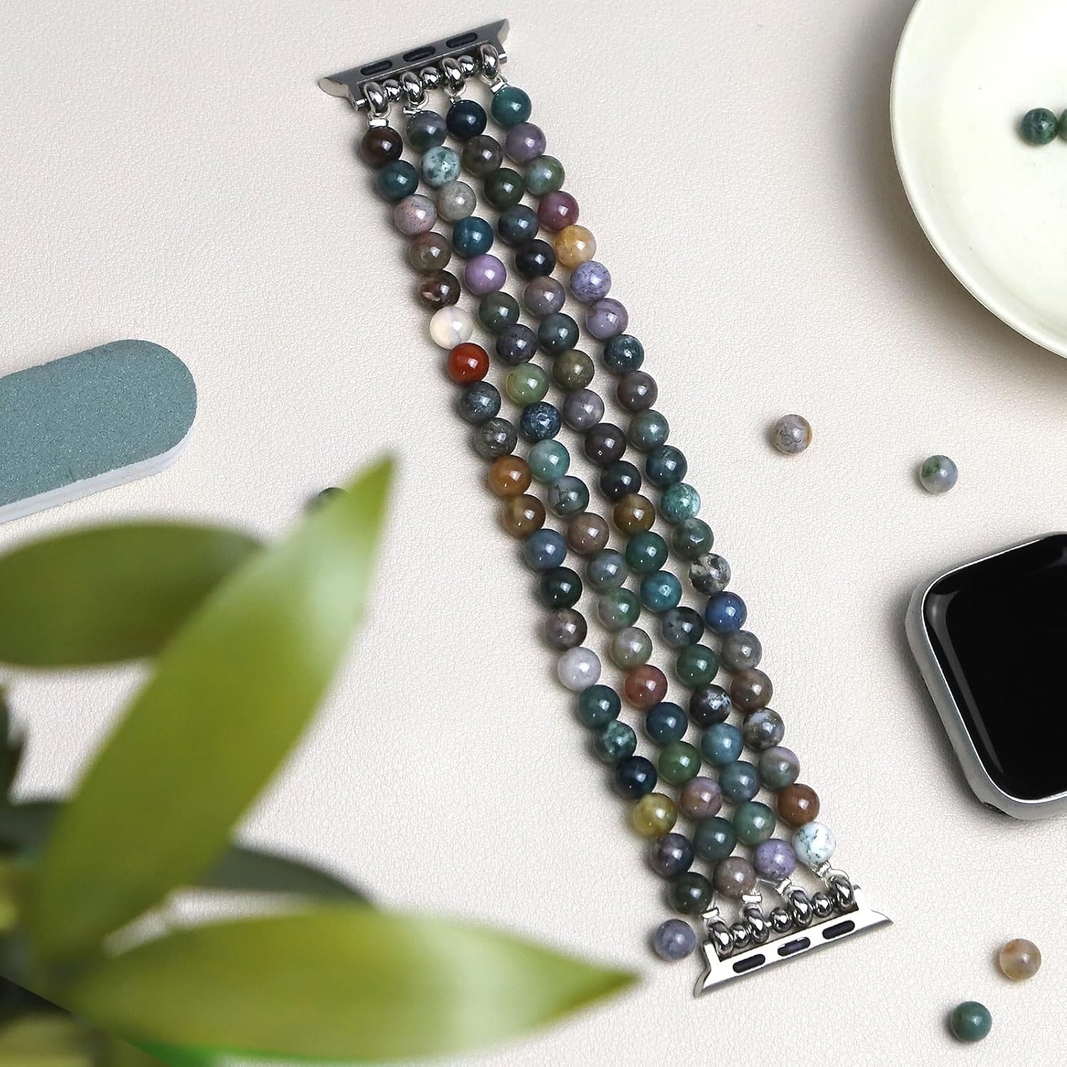 Natural Stone Strap Compatible with Apple Watch Series 11 38mm 40mm 41mm