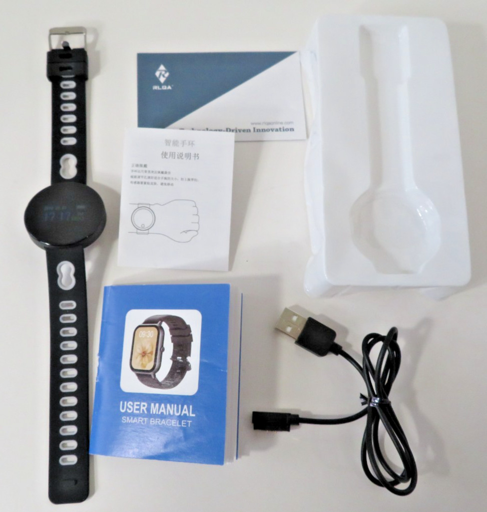 Smart Bracelet watch fitness tracker Round Black for daily activity tracking