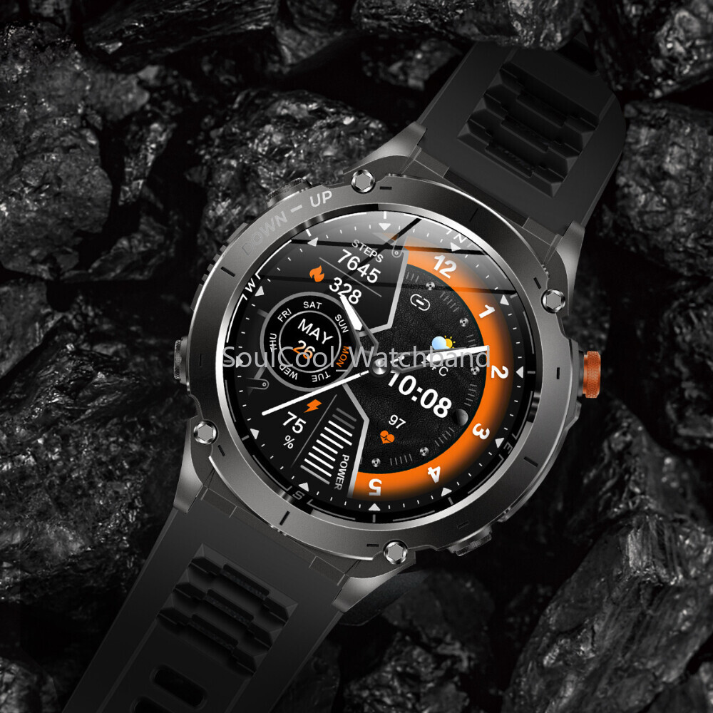 Military Smart Watch (Call Receive/Dial) Rugged Tactical Sport Fitness Tracker