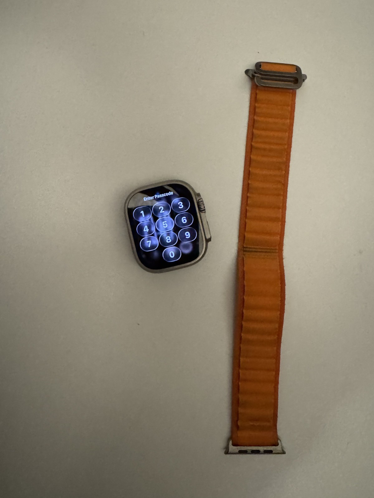 Apple Watch Ultra 1 49mm Titanium Case with Orange Alpine Loop