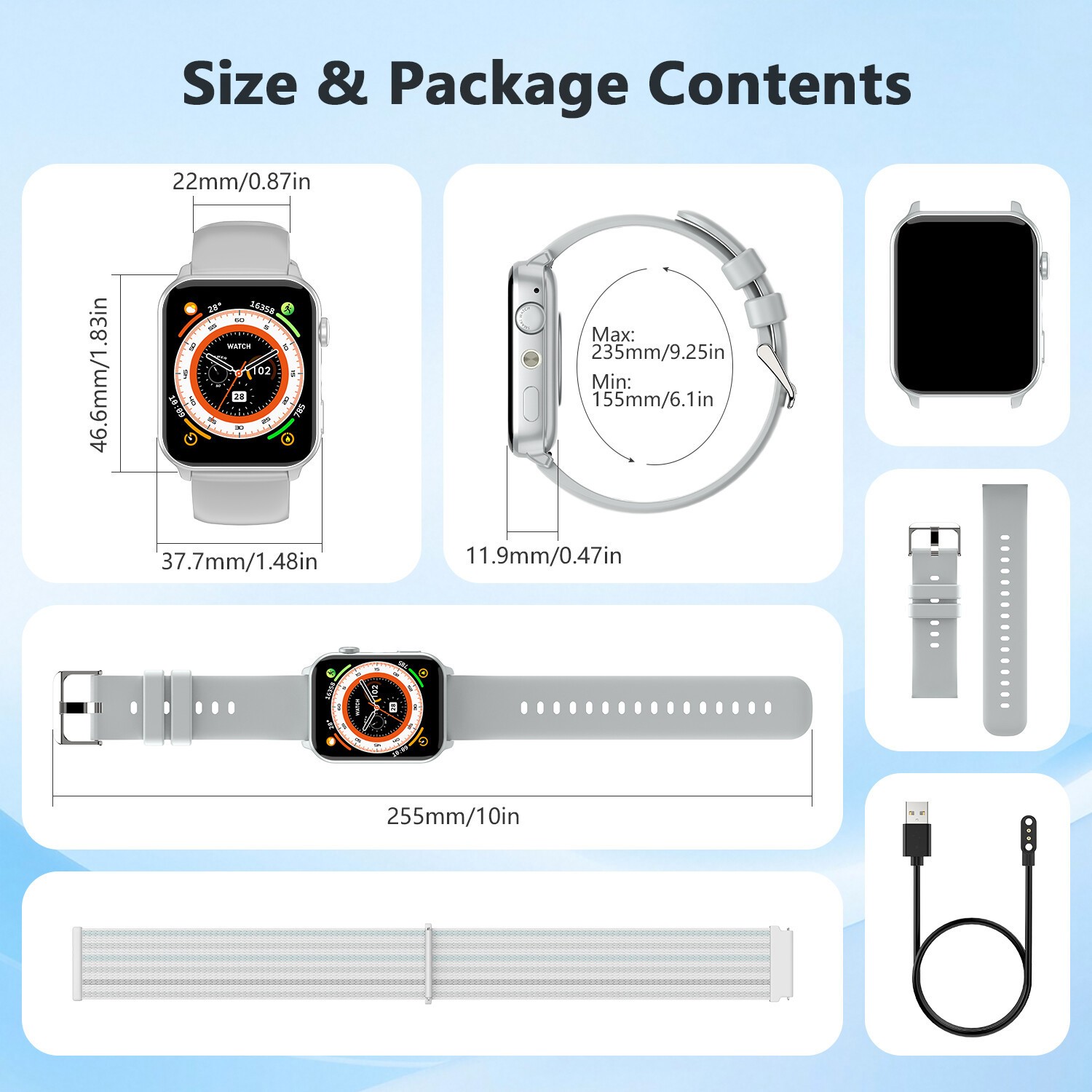 Medical Fitness Smart Watch Heart Rate Sleep Monitor Activity Tracker Bluetooth