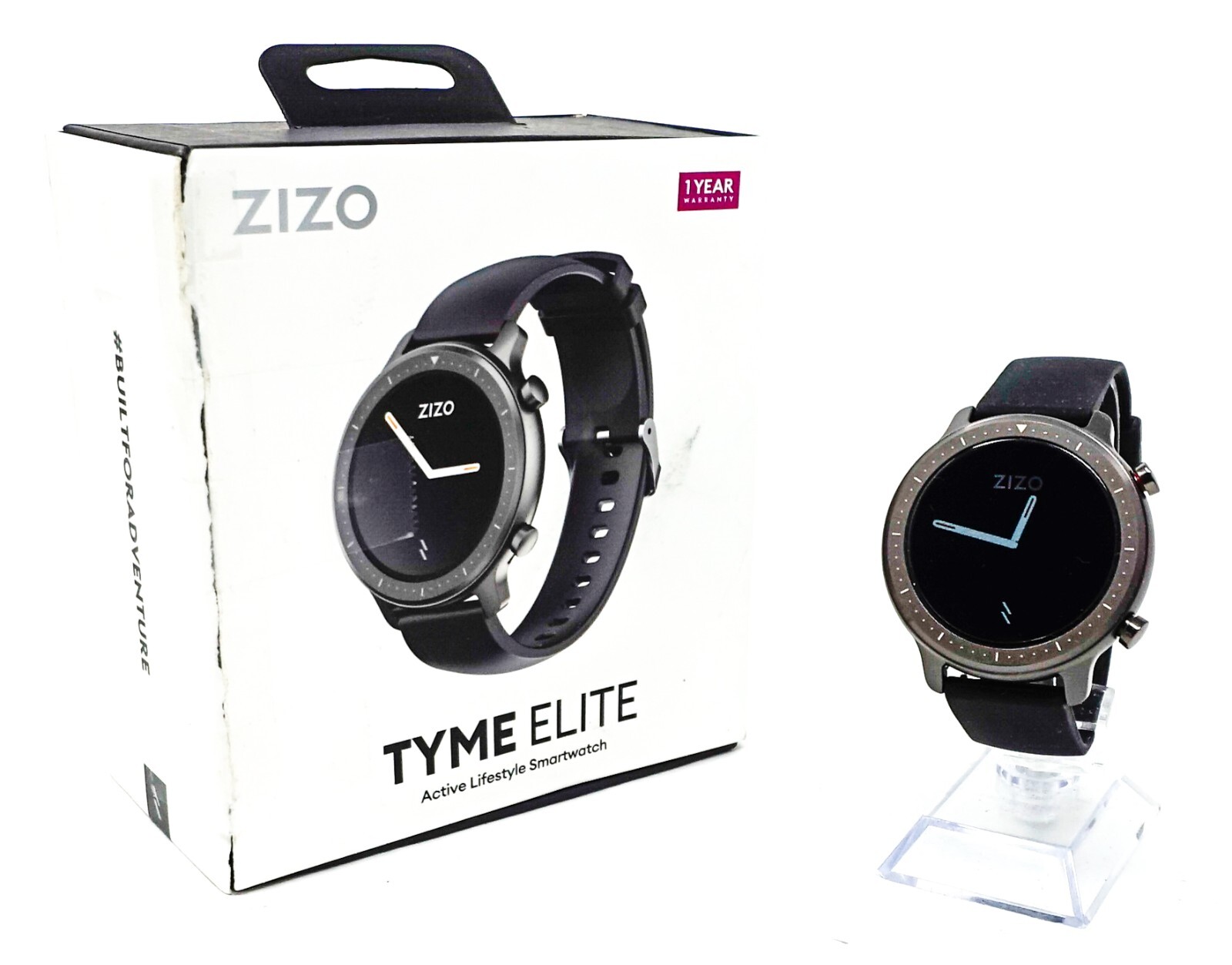 ZIZO TYME Elite 44mm Round Smart Watch – Black [WTH-TYMEL-BLK]