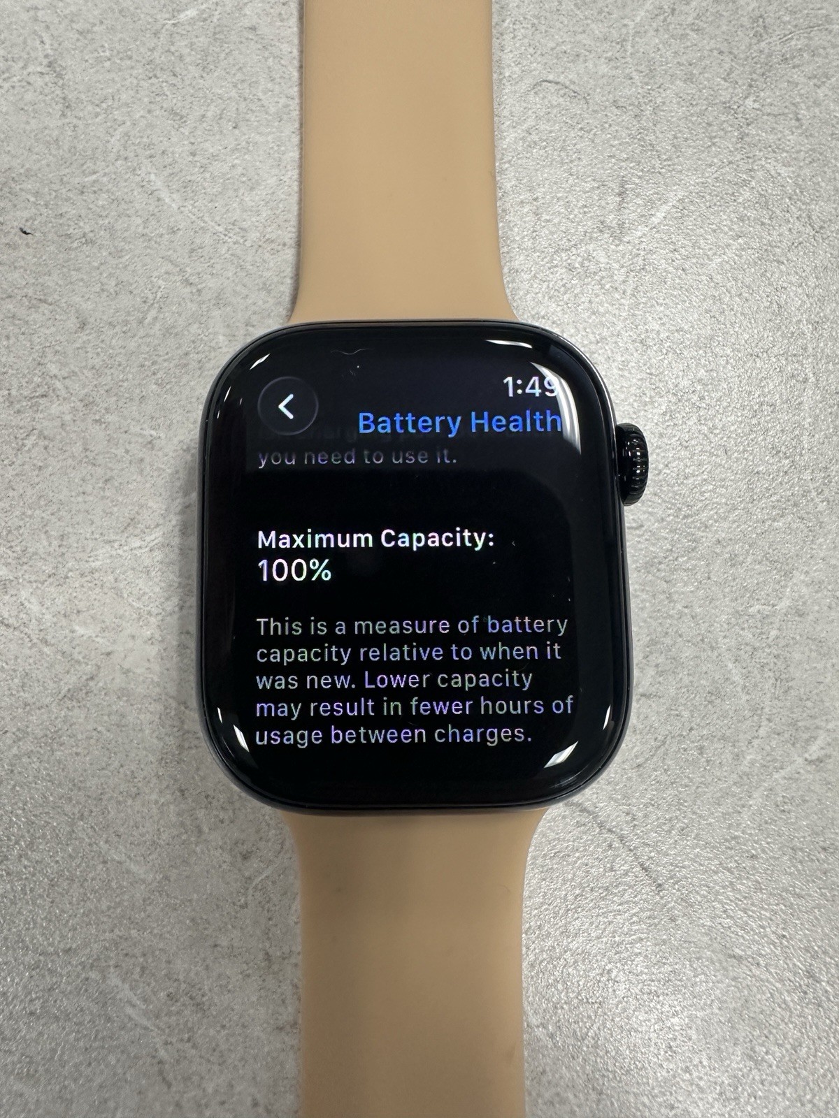 Apple Watch Series 10 (GPS)42mm Jet Black Aluminum Case Black 100% Battery Life