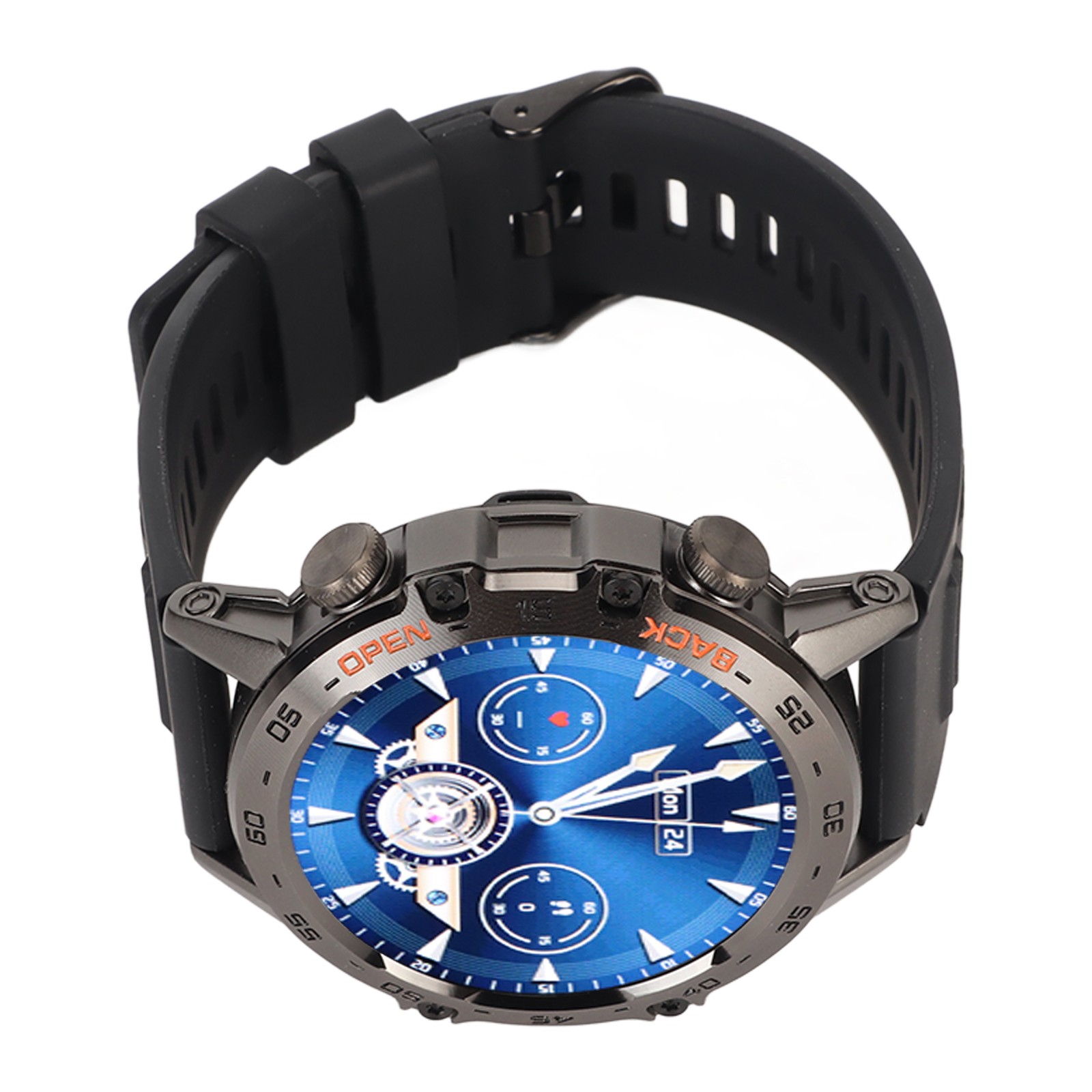 Black Outdoor Smartwatch With Speaker Waterproof Dustproof LCD Bluetooth
