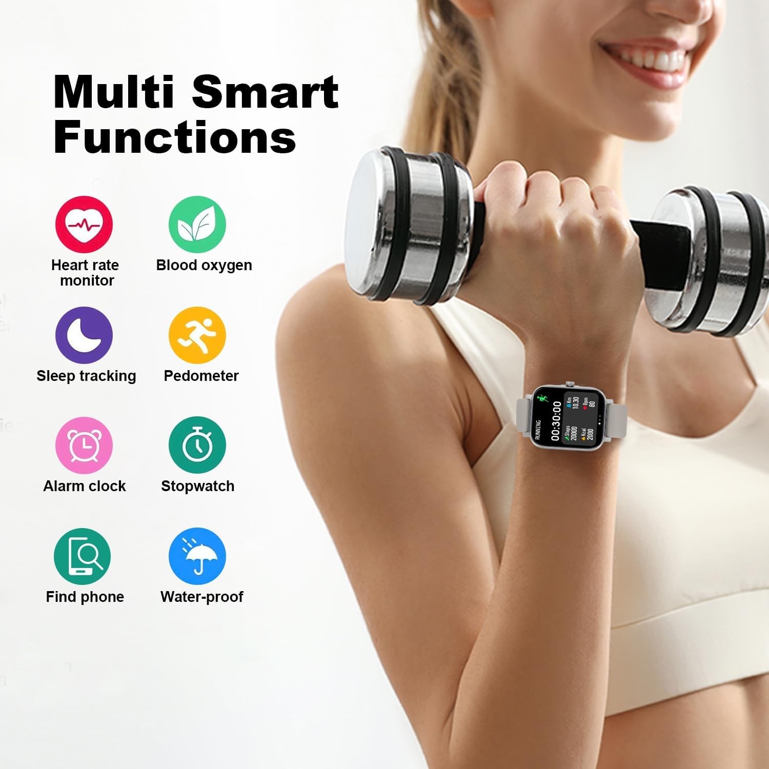 Smart Fitness Tracker Watch Heart Rate Sleep Steps Waterproof Men Women Sport XL