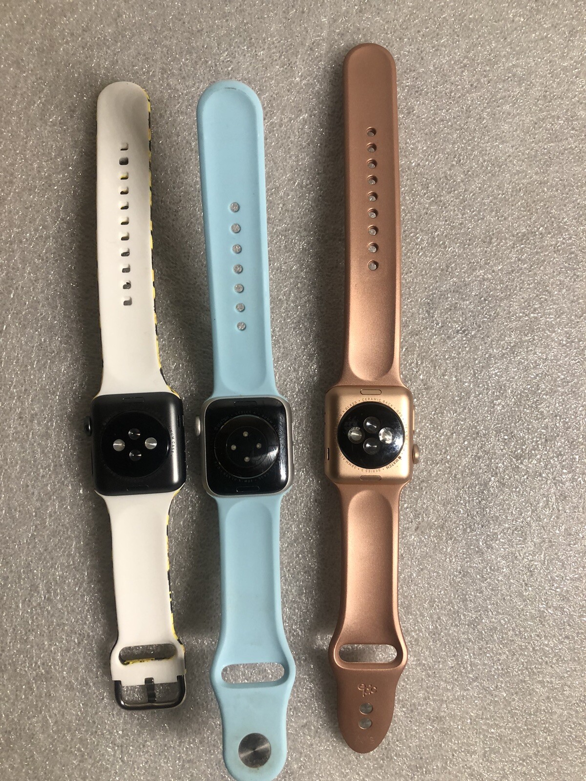 `Lot of 3 Apple Watch Series 6 & 3 – 38mm Parts Or Repair