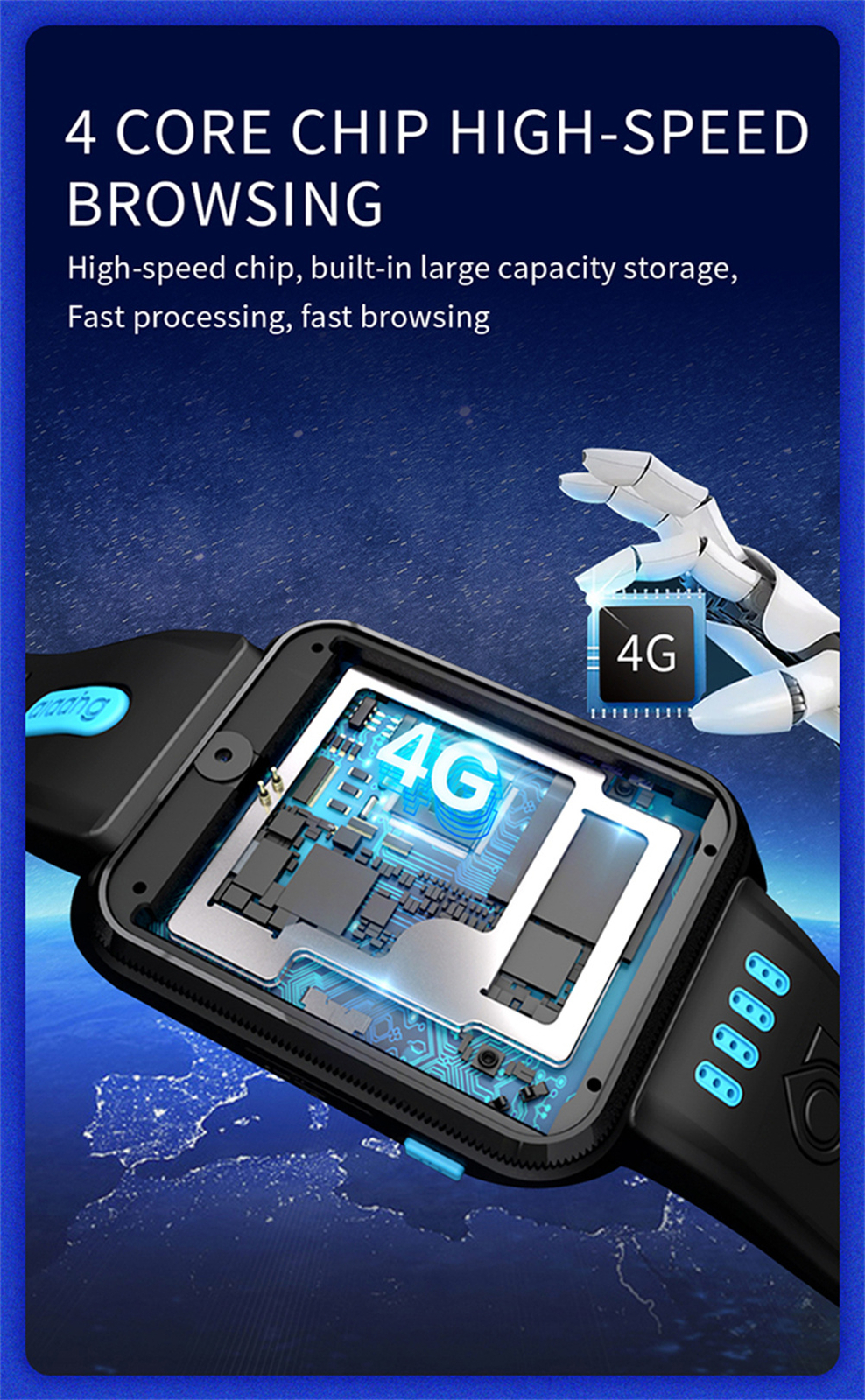 Student Children 4G Smartwatch Dual Camera Android Video Call Smart Watch Phone