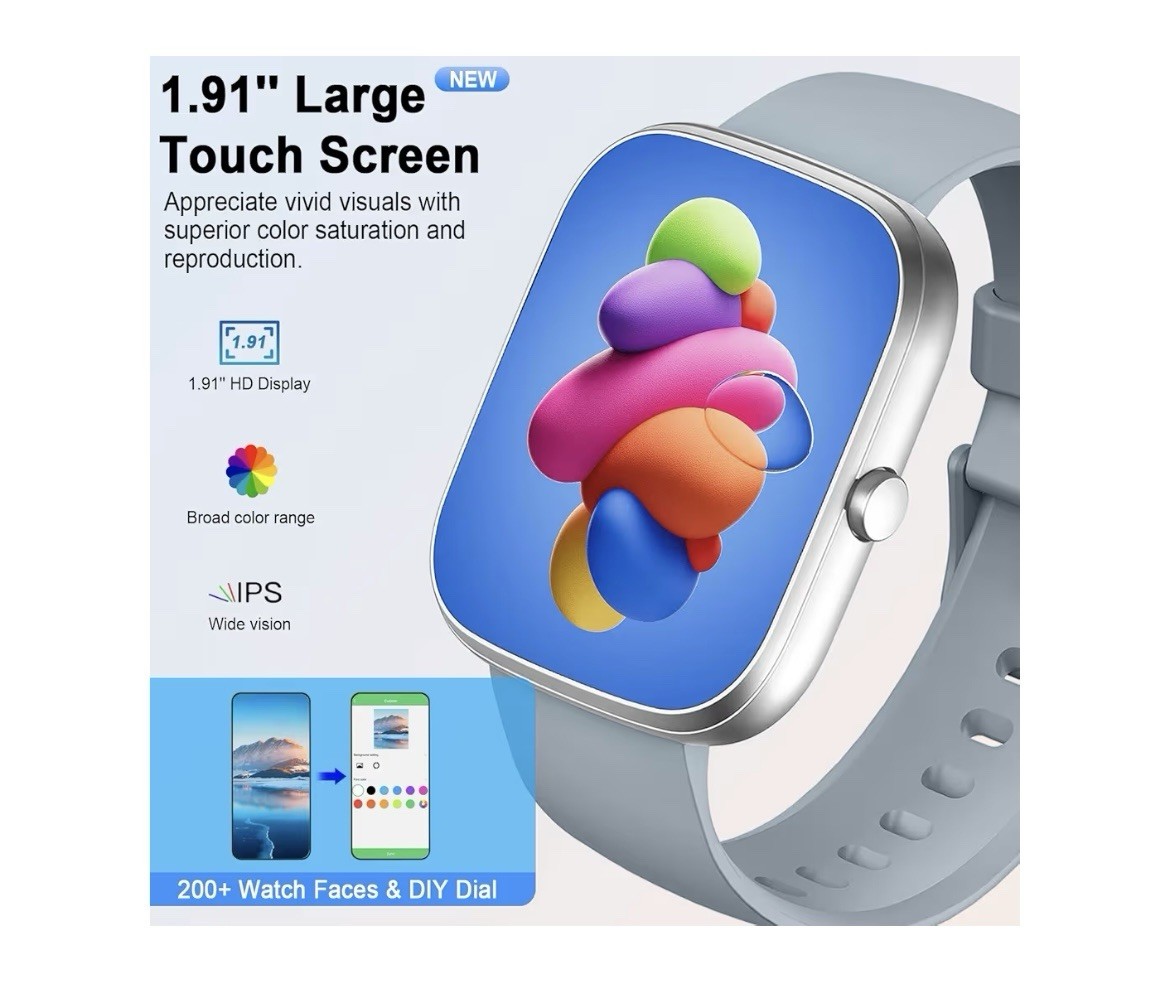 Smart Watch for Women Men(Answer/Make Calls), 1.91″ HD Smartwatch, Fitness Tr…