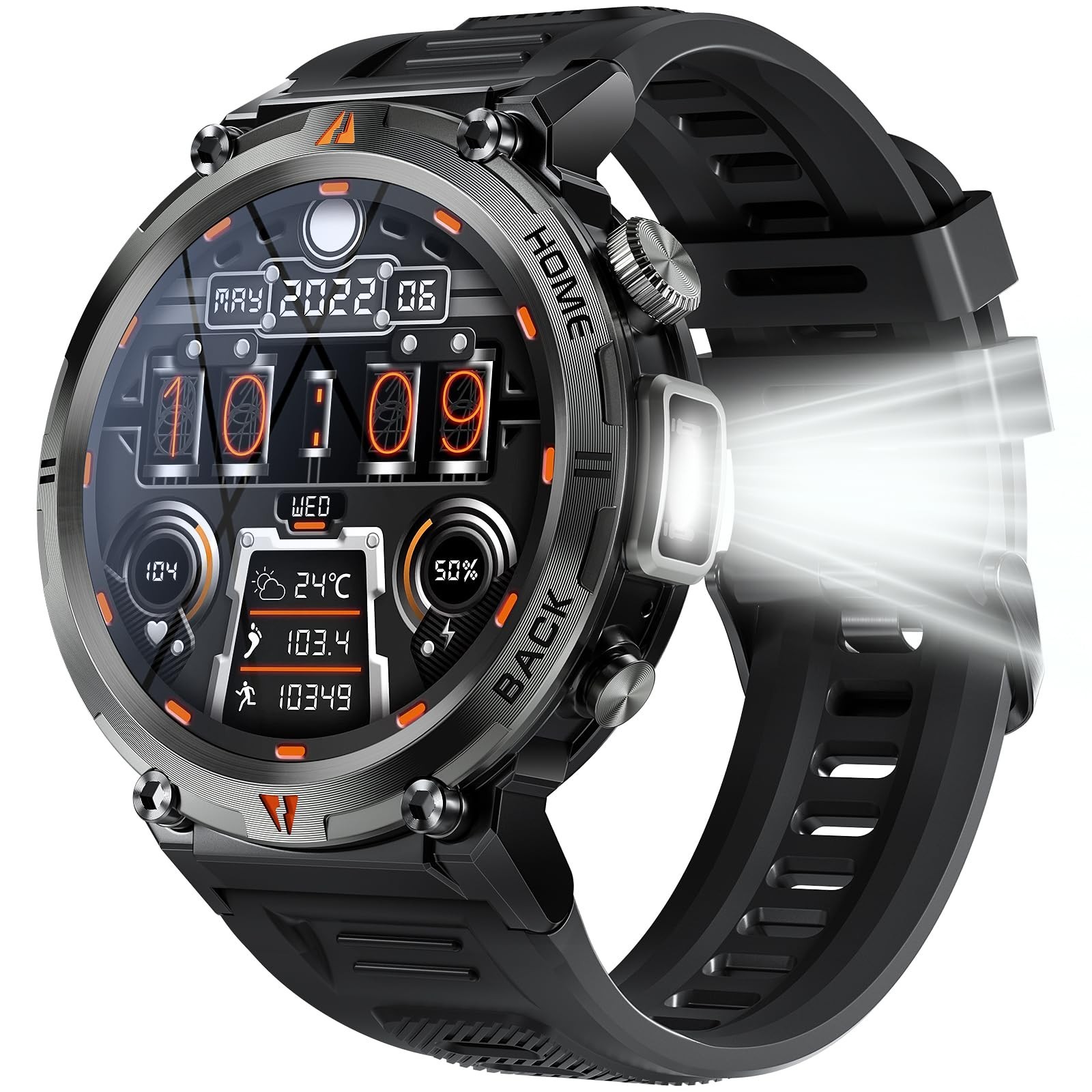 Tactical Military Smart Watch for Men, Bluetooth Call, 1.45″ Screen, Fitness Tra