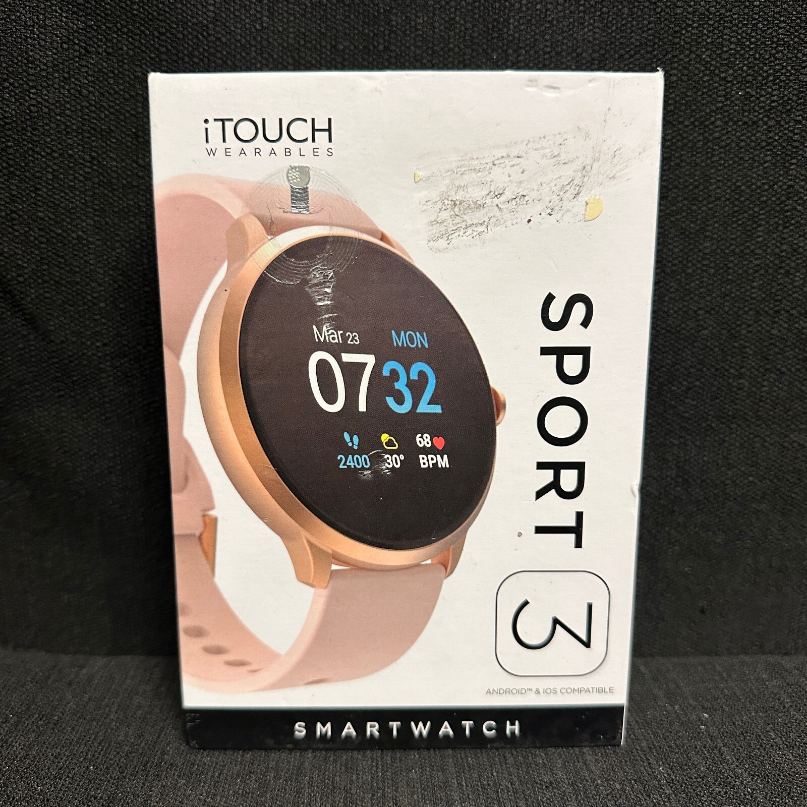 BRAND NEW iTouch Sport 3 Smartwatch Fitness Tracker Rose Gold Case, Blush Strap