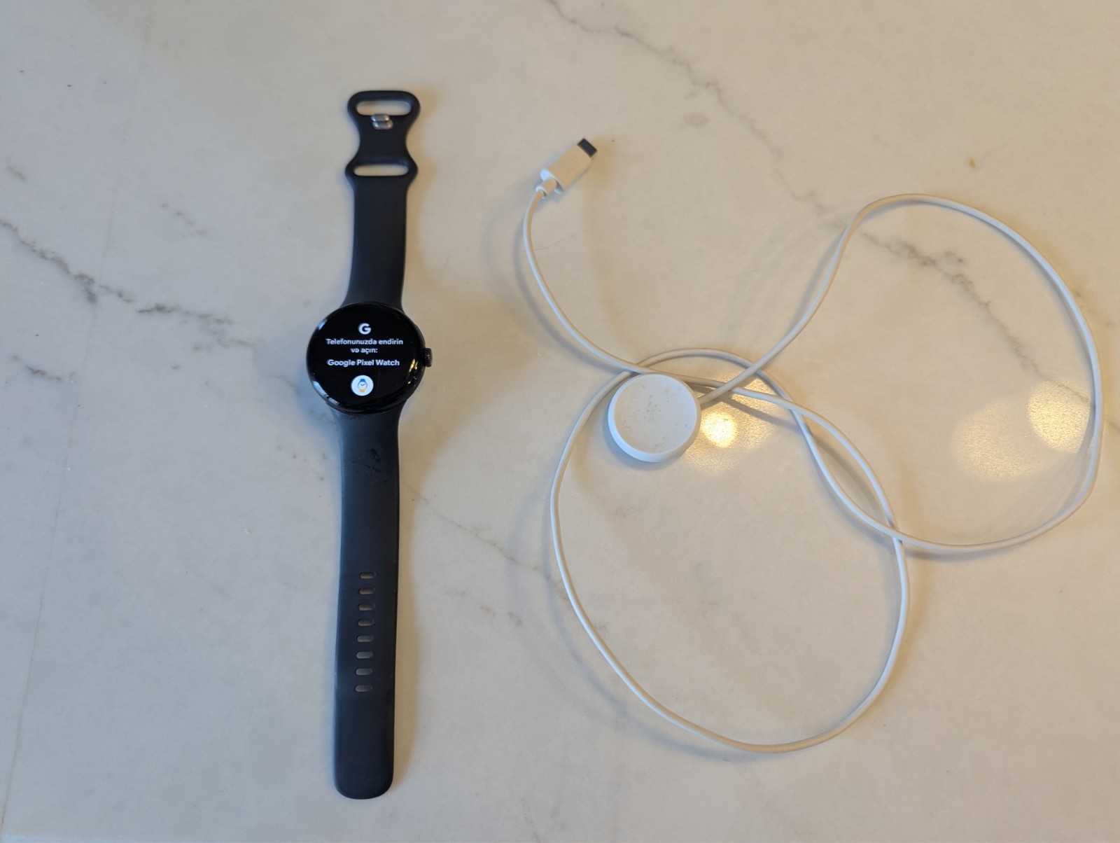 Google Pixel Watch 41mm Matte Black Stainless Steel Case with Obsidian Active…