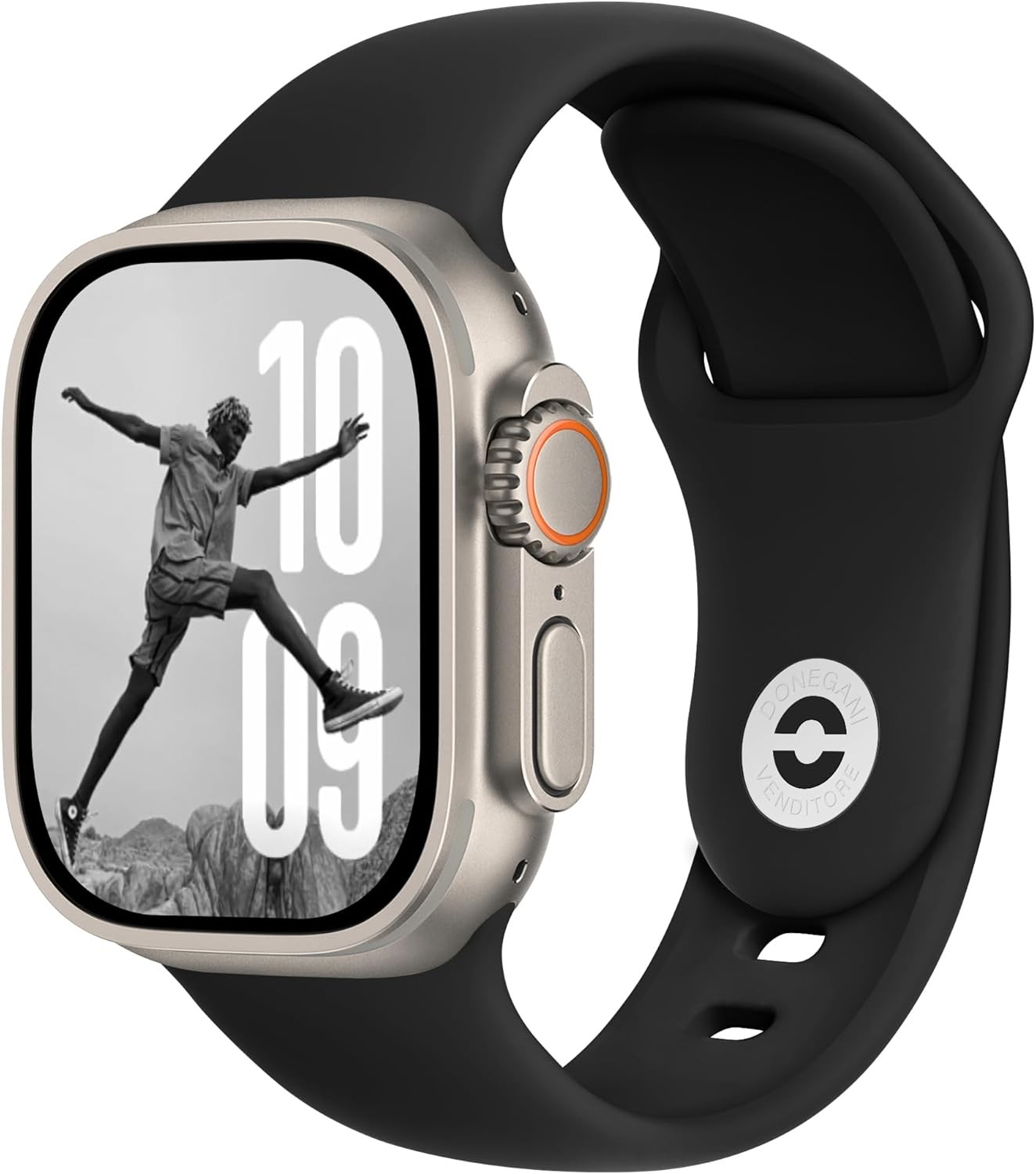 Black Silicone Band for Apple Watch Series 7 40mm 44mm Compatibility