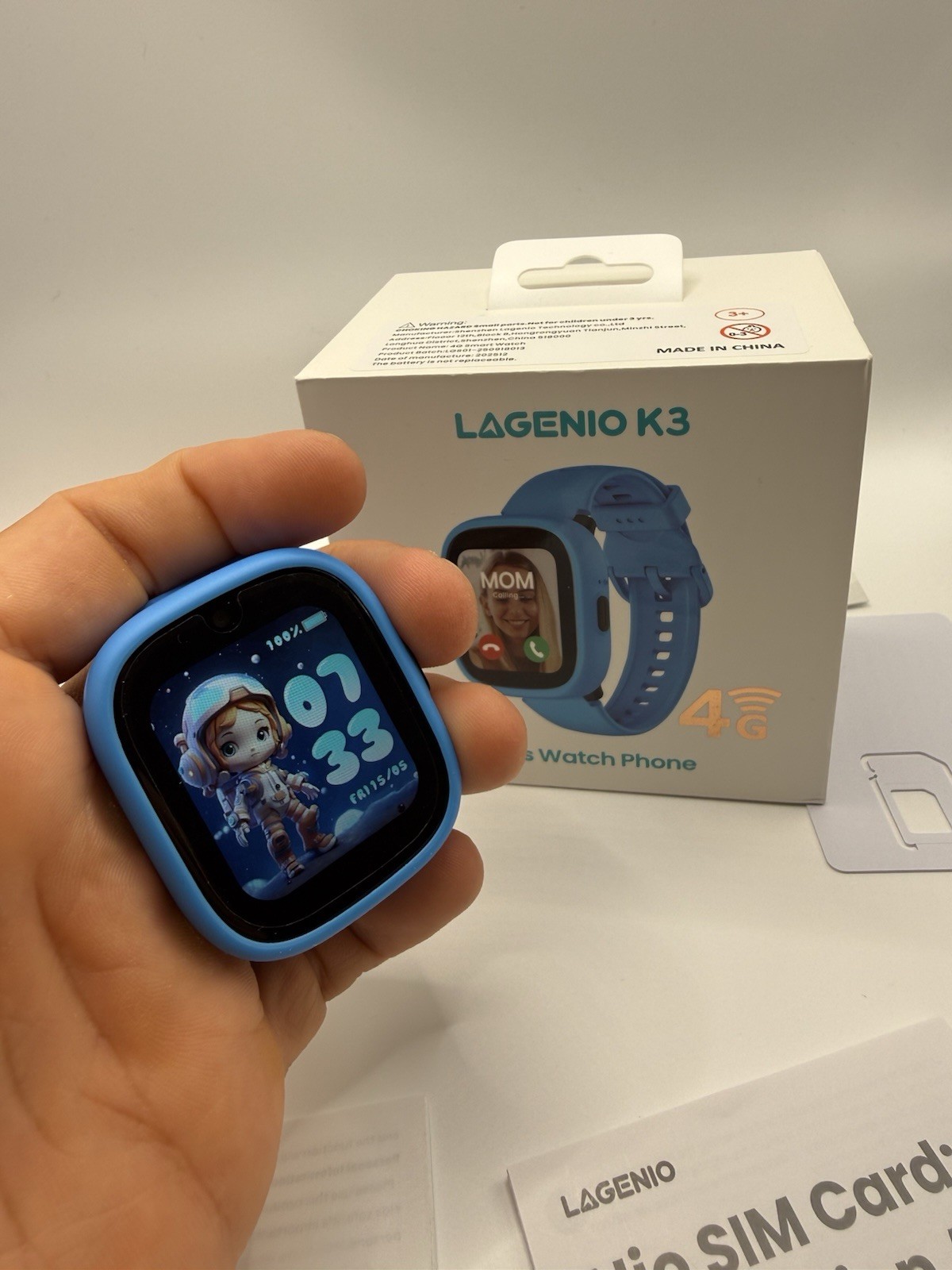 LAGENIO K3 Kids Watch Phone 4G GPS 8GB Pink Silicone Band 42mm