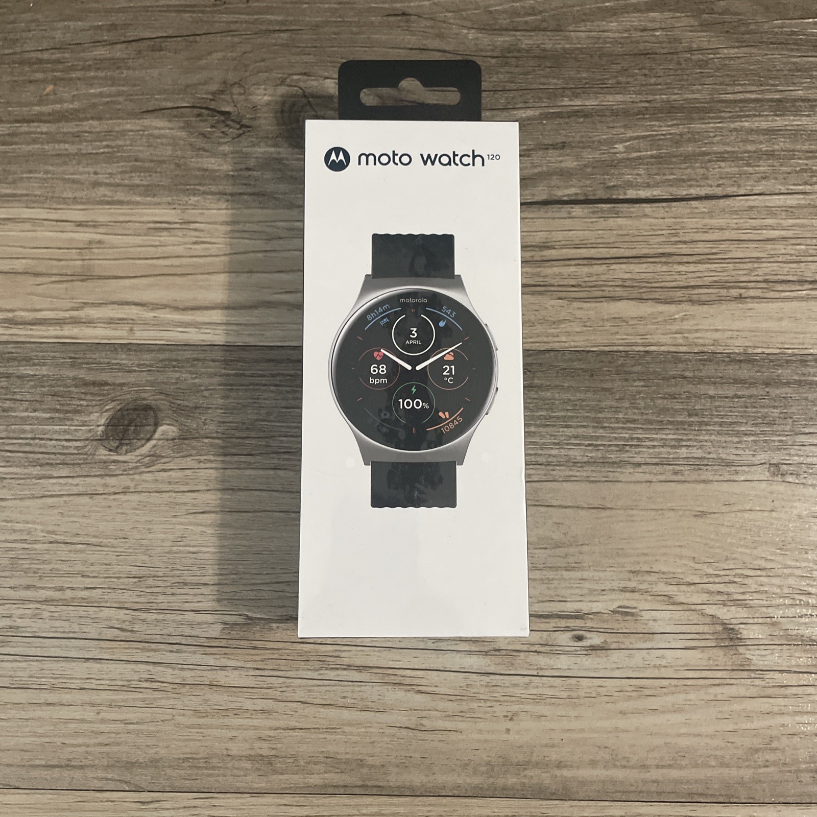 Motorola Moto 120 Bluetooth Smartwatch GPS Fitness Tracker (Glacier Silver)