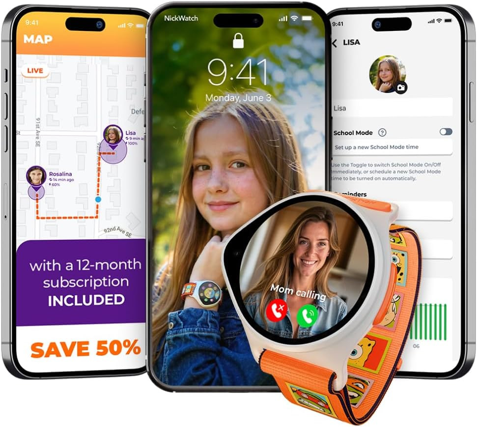 Kids Smart Watch with GPS Tracker, SOS, & Parental Controls Smartwatch, Kid Phon