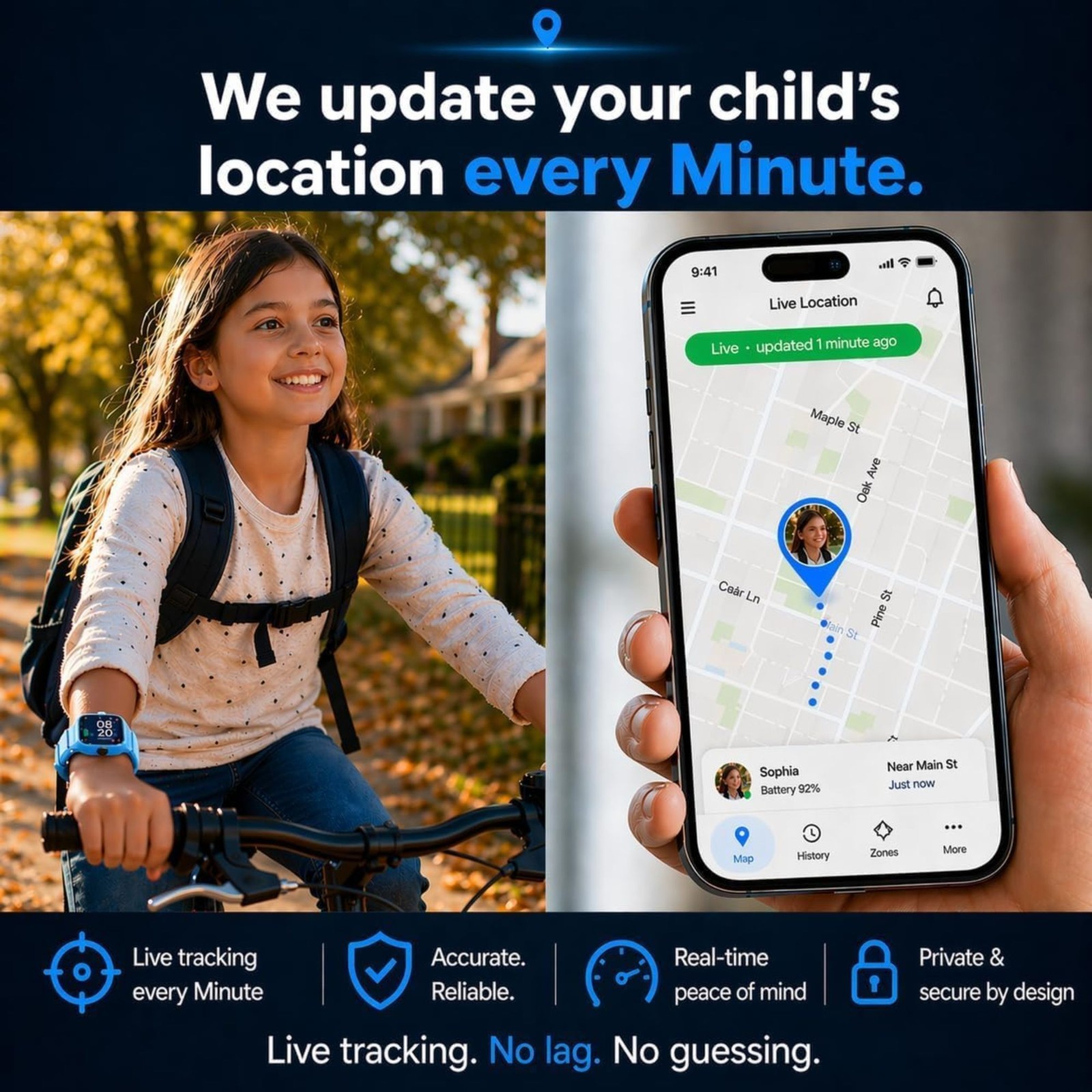 2023 Model Smartwatch -4G Kids Smart Watch w/ GPS Tracker | Touch Screen | Blue