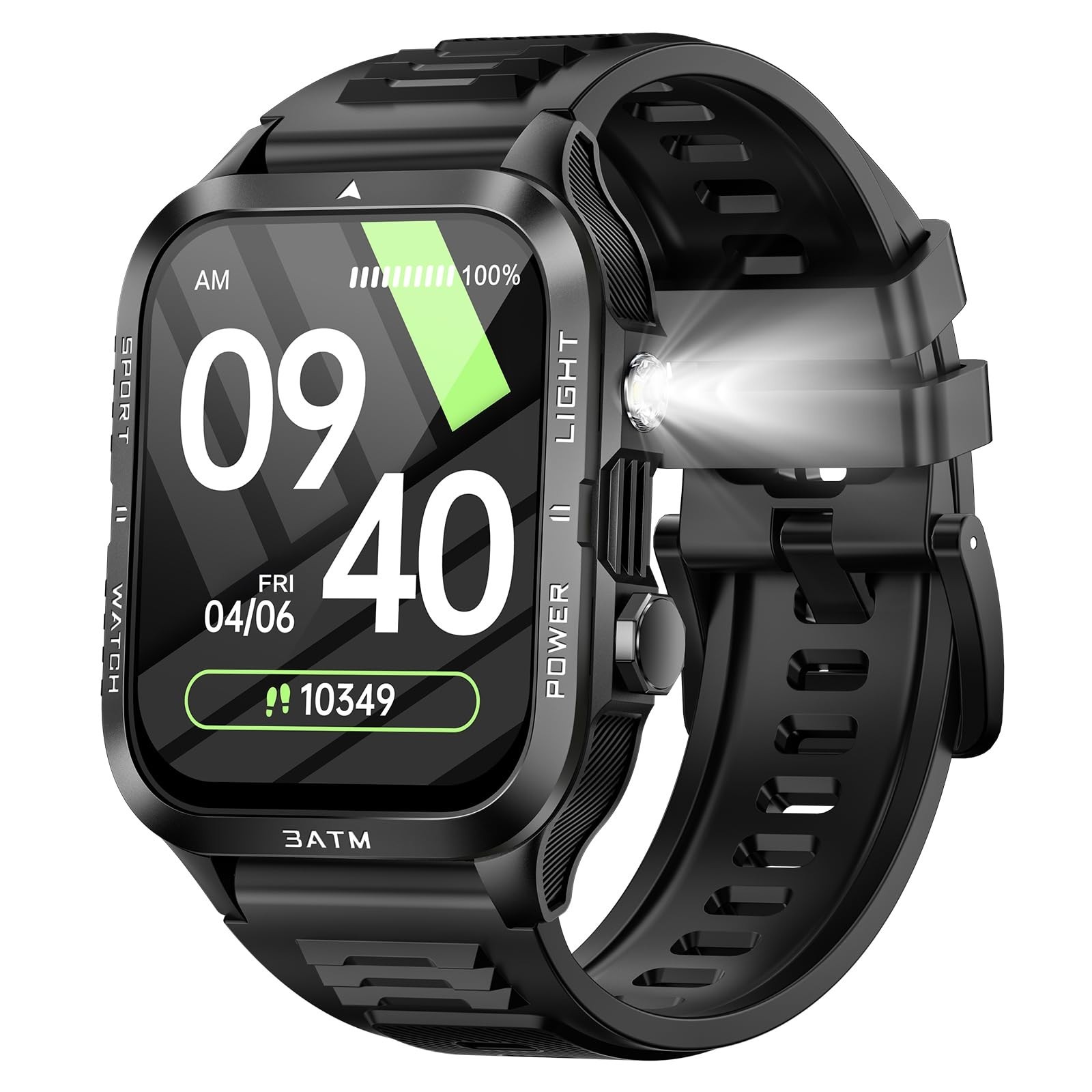 Waterproof Smart Watch for Men, 1.96″ Display, Call Function, 30+ Days Battery,