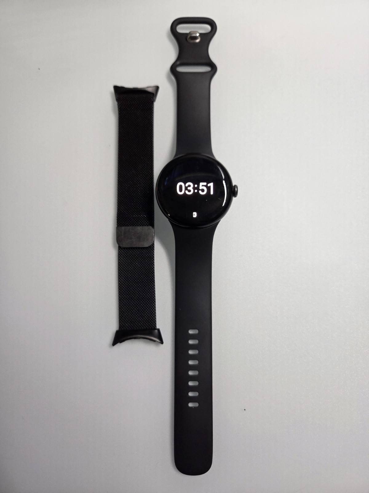 Google Pixel Watch 1st gen ( +Amzpas Mesh Black Wrist Strap,complimentary usb-c)