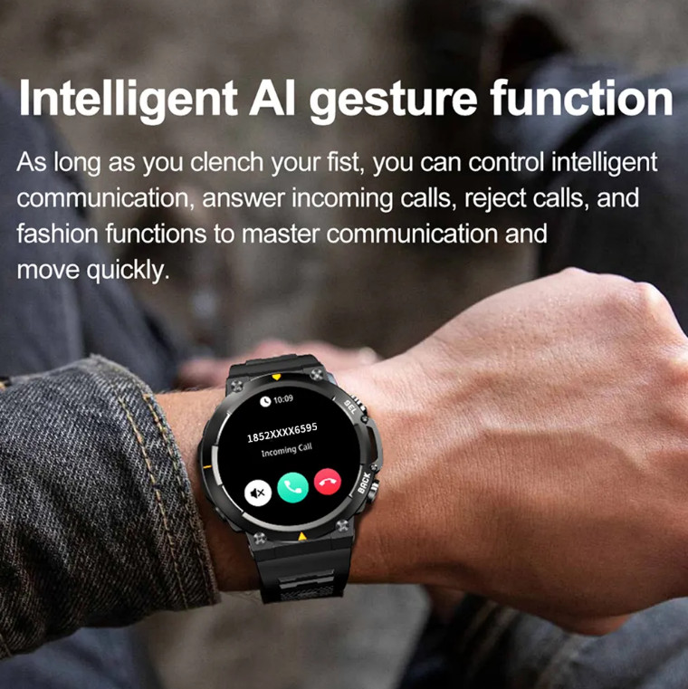 MAX18 Men Smartwatch AMOLED1.43inch Big Screen BT Calls Gesture Control AI Voice