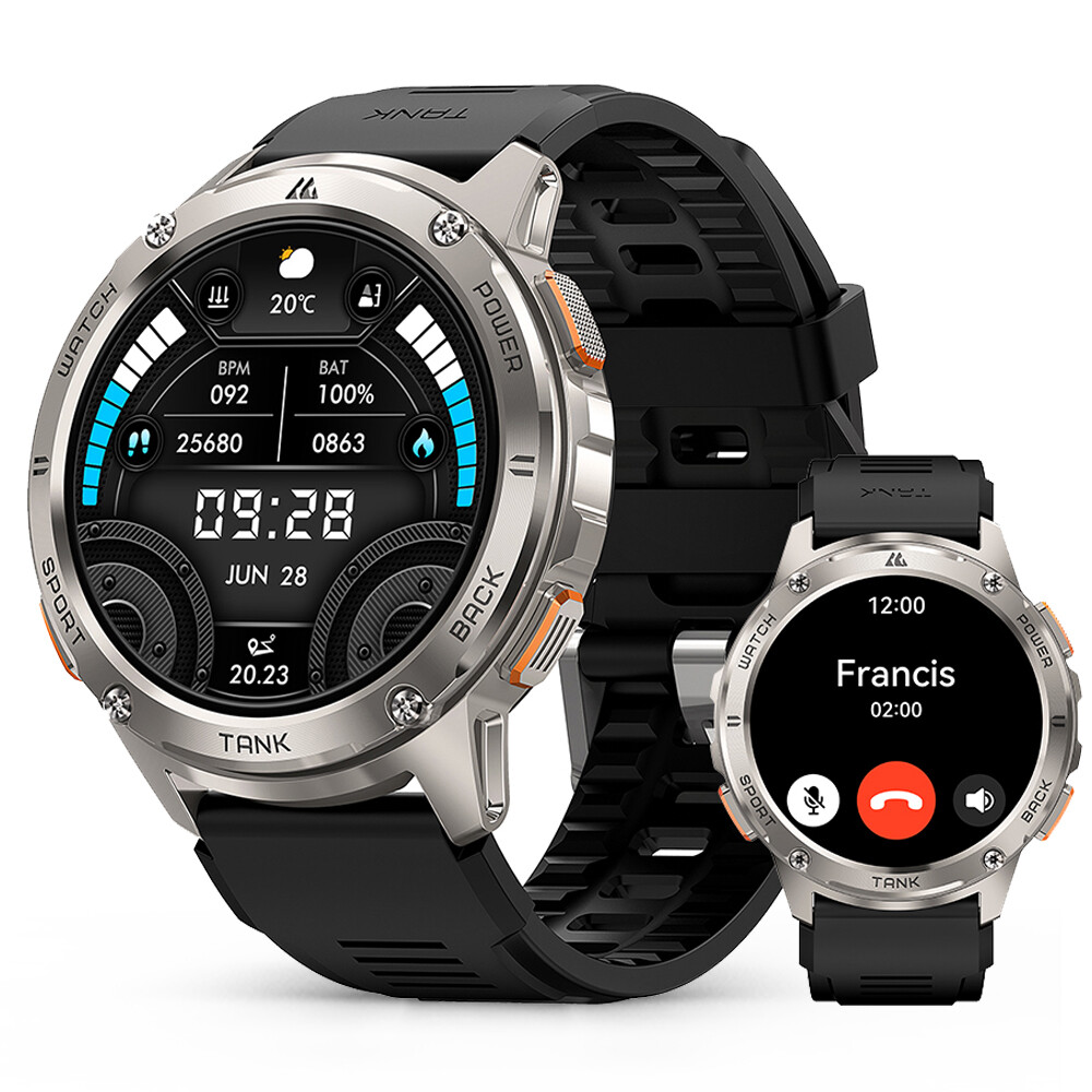 KOSPET TANK T3 Smart Watch Men 500 mAh Battery 50ATM Waterproof Rugged Military