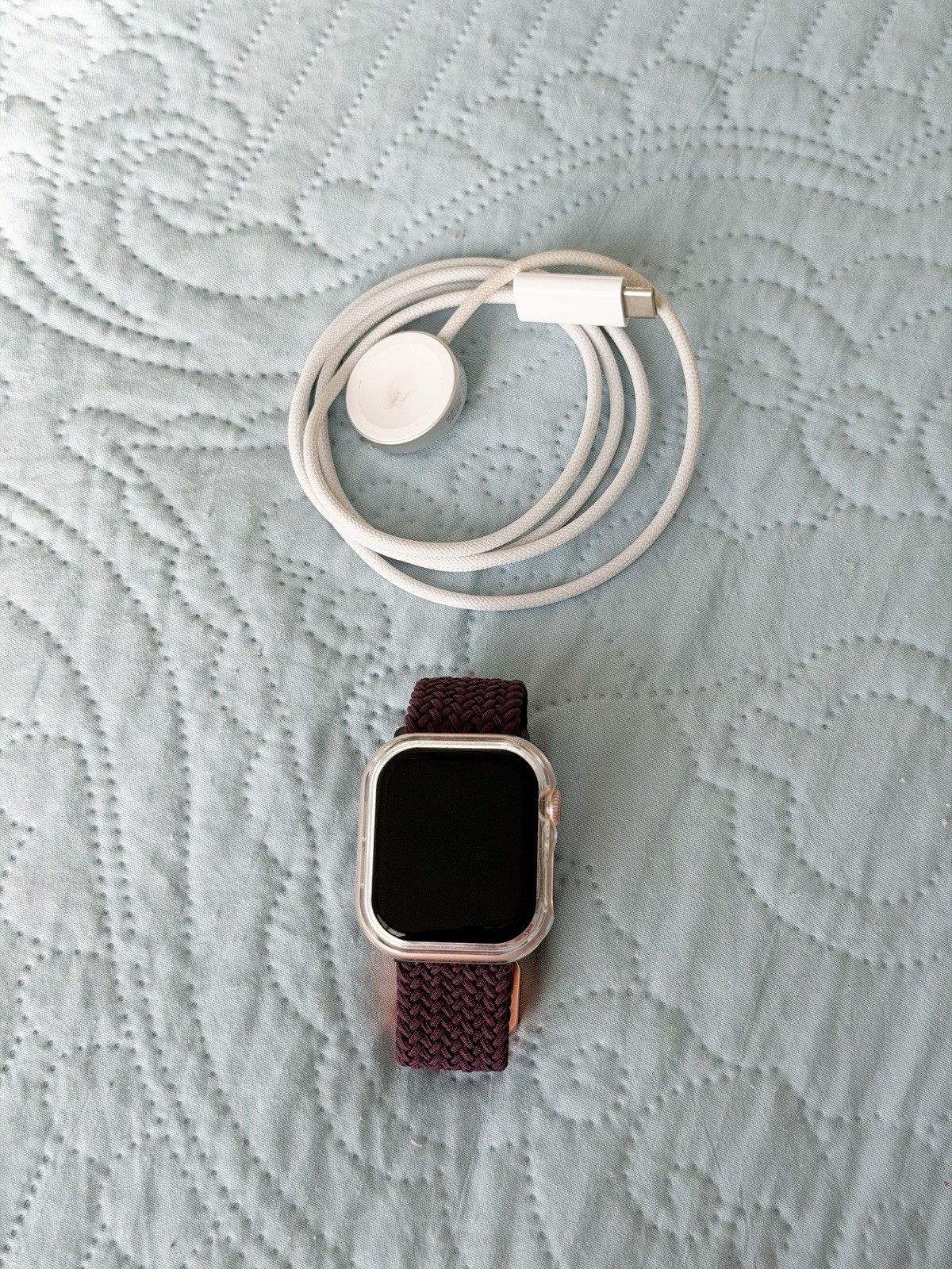 Apple Watch Series 10 42mm GPS Unlocked with clear Case Purple magnetic Band
