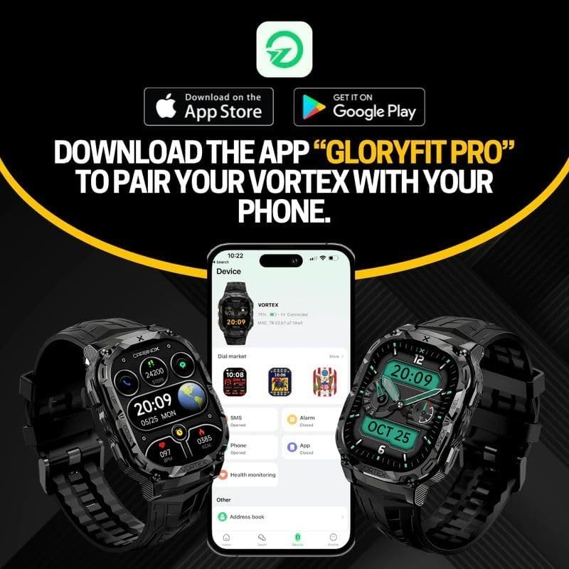 1.96′ Rugged Smartwatch – Activity Tracker, Make/Receive Calls, Durable Design