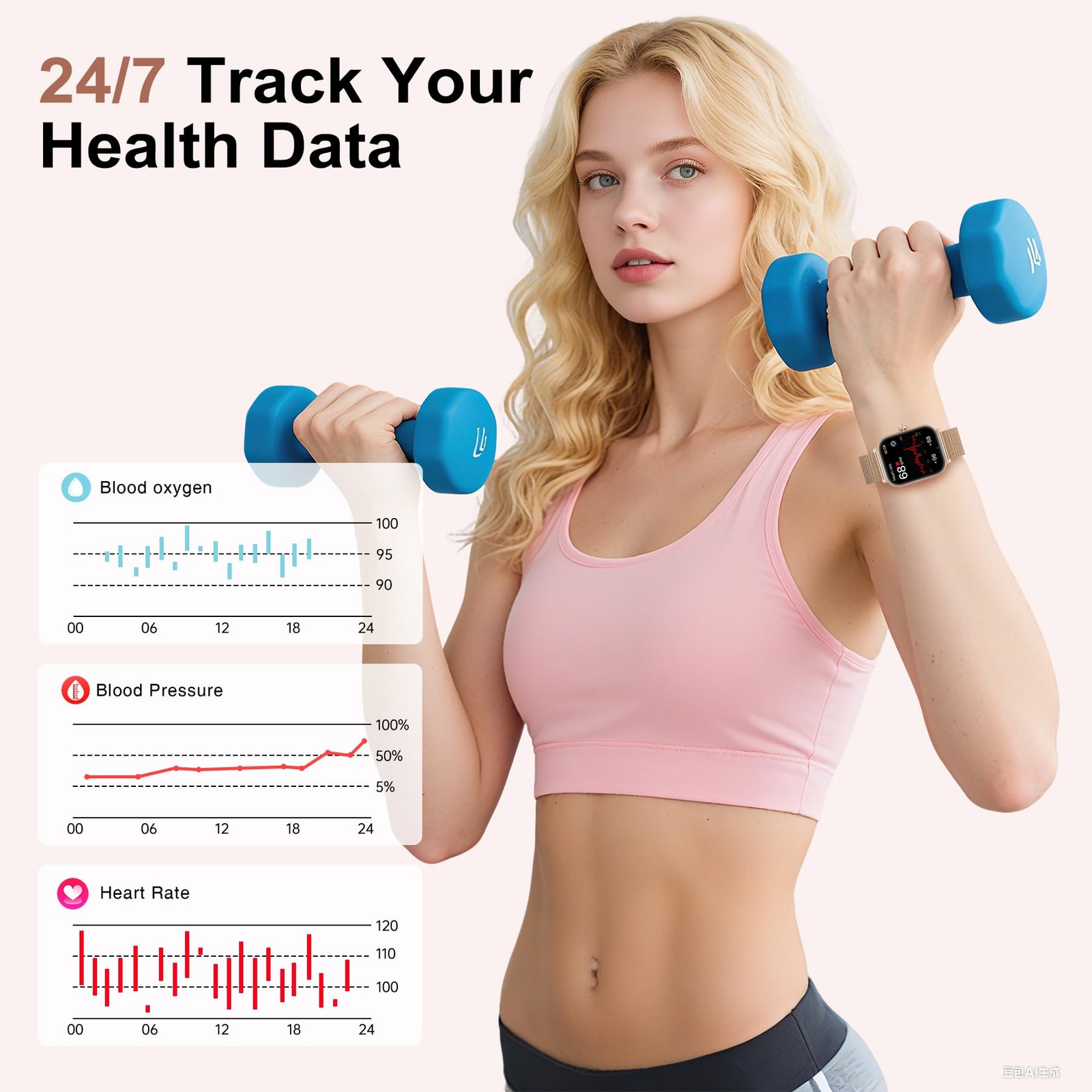 Smart Watches for Women (Android&iPhone), 1.85″ HD with Calls/Messages/Notifi…