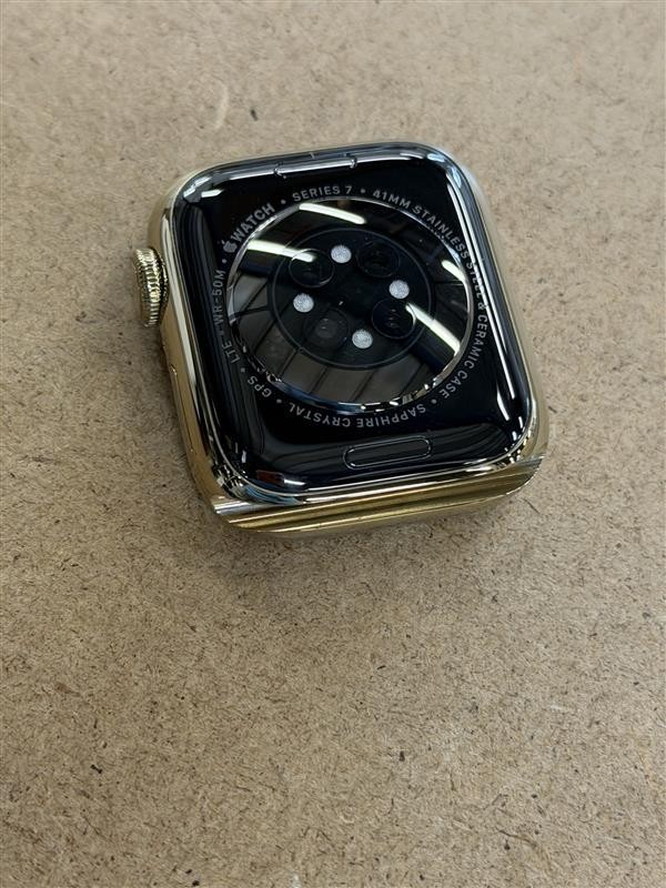 Apple Watch 7 LTE 41mm Stainless Gold Stylish Smartwatch(Missing Band)