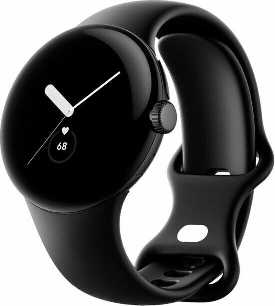 Google Pixel Watch 41mm Matte Black Stainless Steel Case with Obsidian Active…